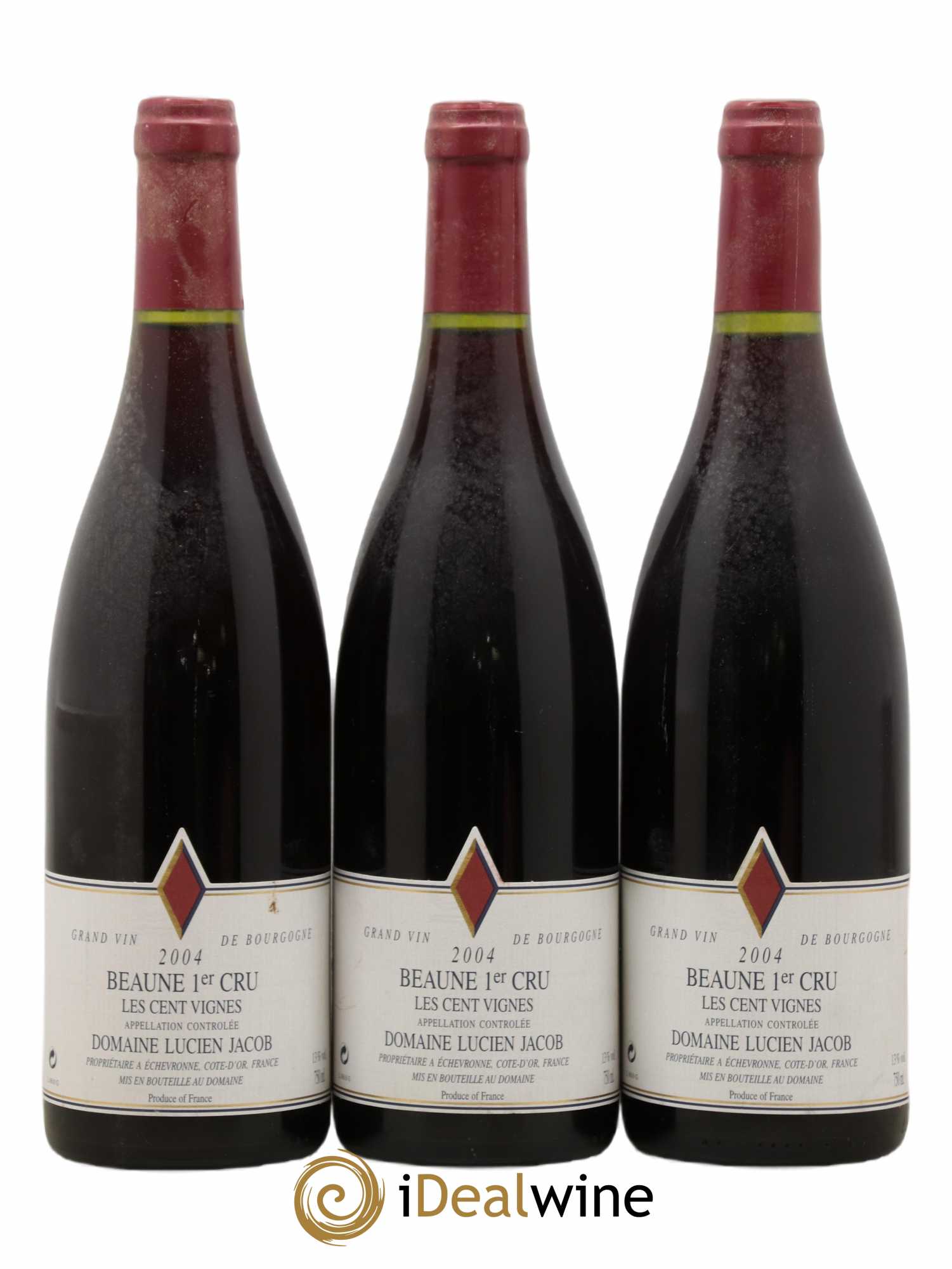 Beaune 1er Cru Les Cent Vignes Lucien Jacob 2004 - Posten von 3 Flaschen - 0