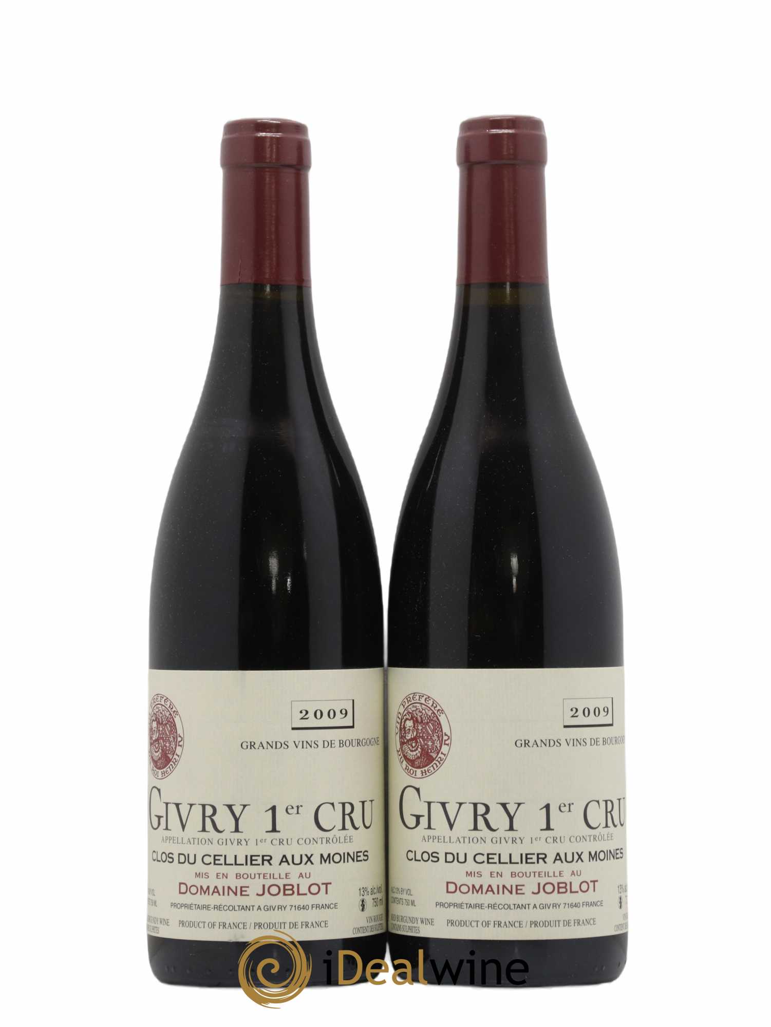 Givry 1er Cru Clos du Cellier aux Moines Joblot (Domaine) 2009 - Lot de 2 bouteilles - 0