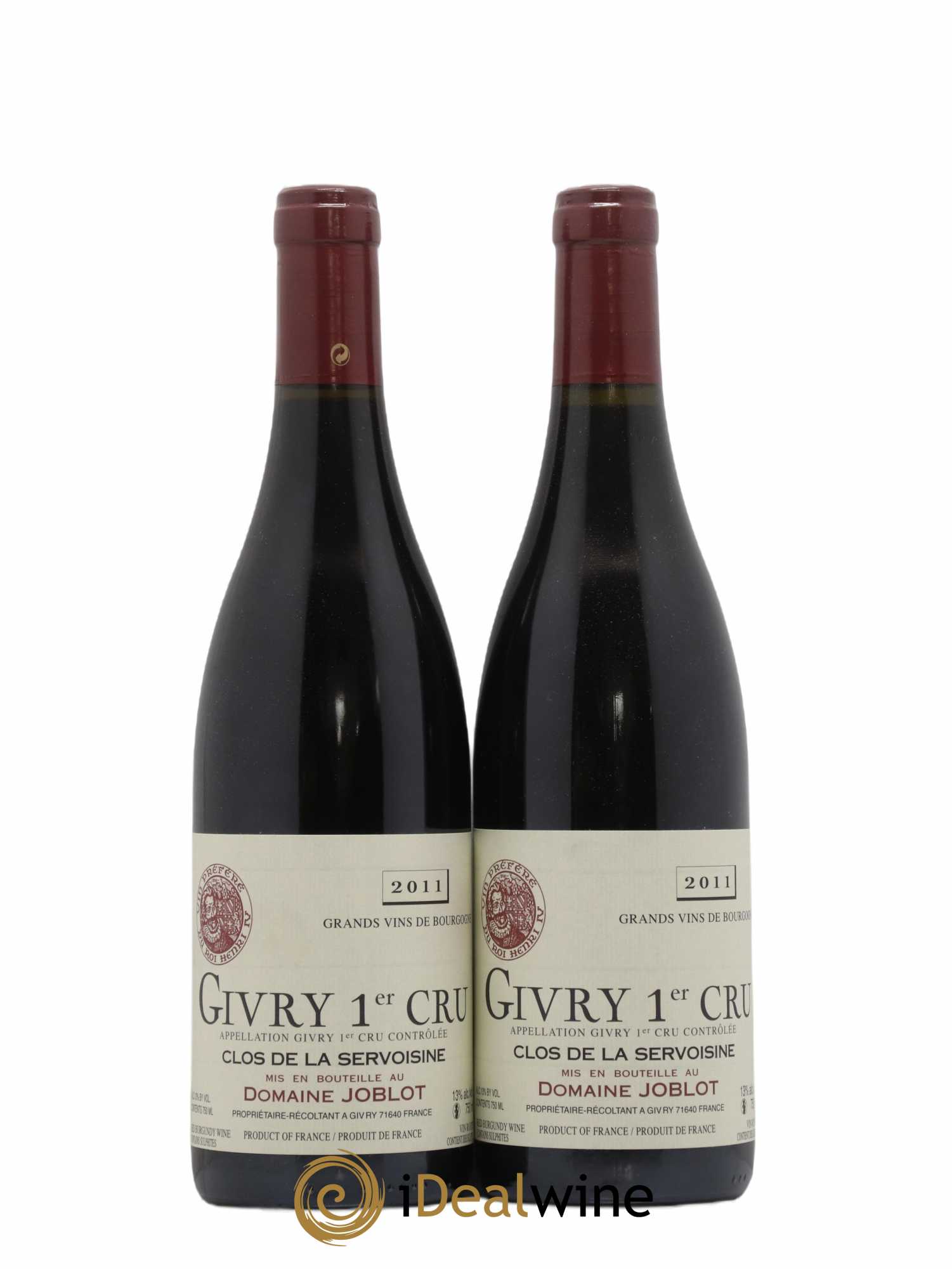 Givry 1er Cru Servoisine Joblot (Domaine) 2011 - Lot de 2 bouteilles - 0