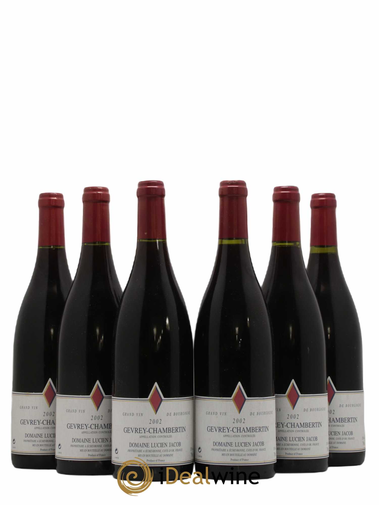 Gevrey-Chambertin Ambroise Lucien Jacob 2002 - Lot de 6 bouteilles - 0