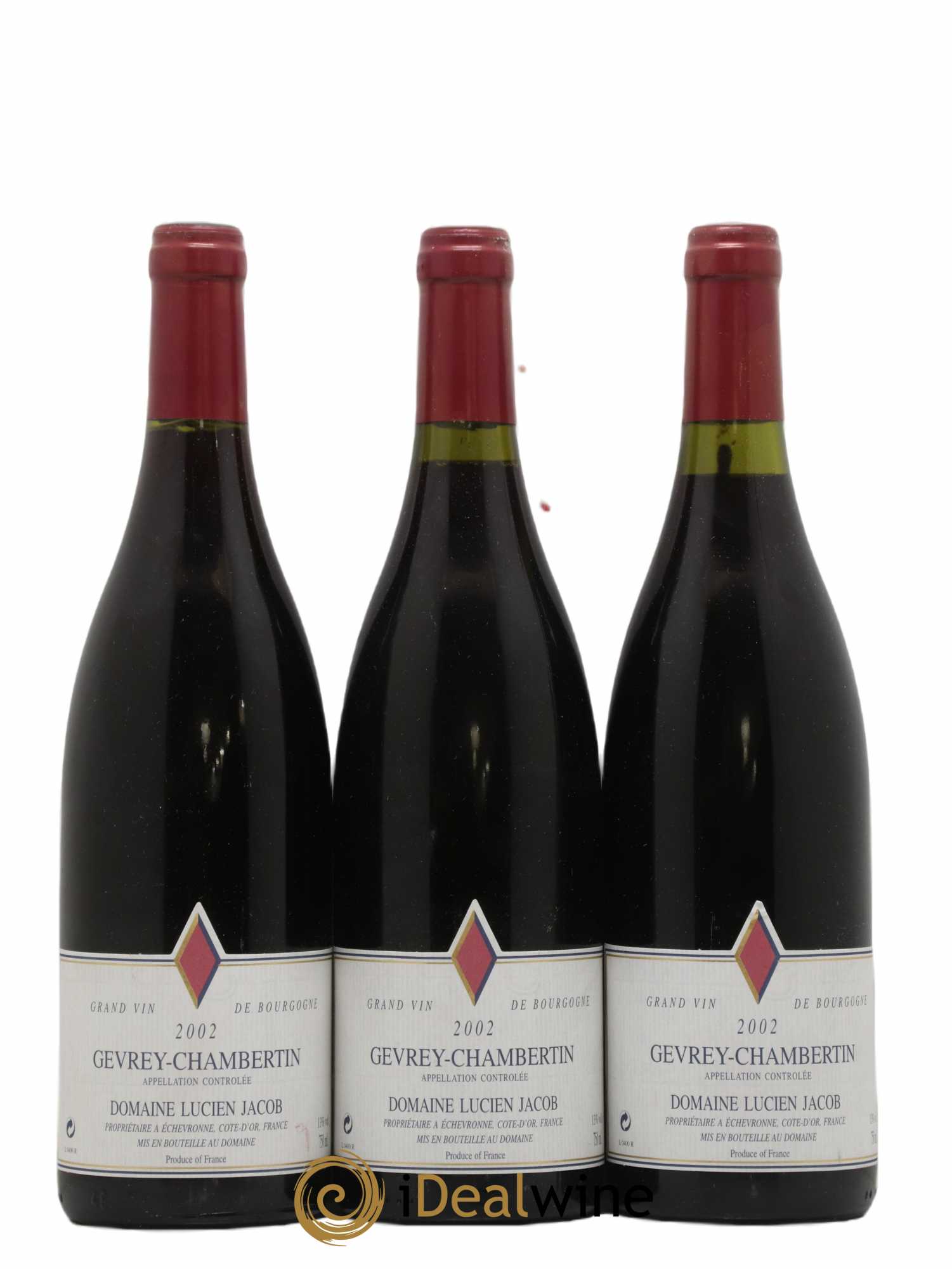 Gevrey-Chambertin Ambroise Lucien Jacob 2002 - Lot de 3 bouteilles - 0