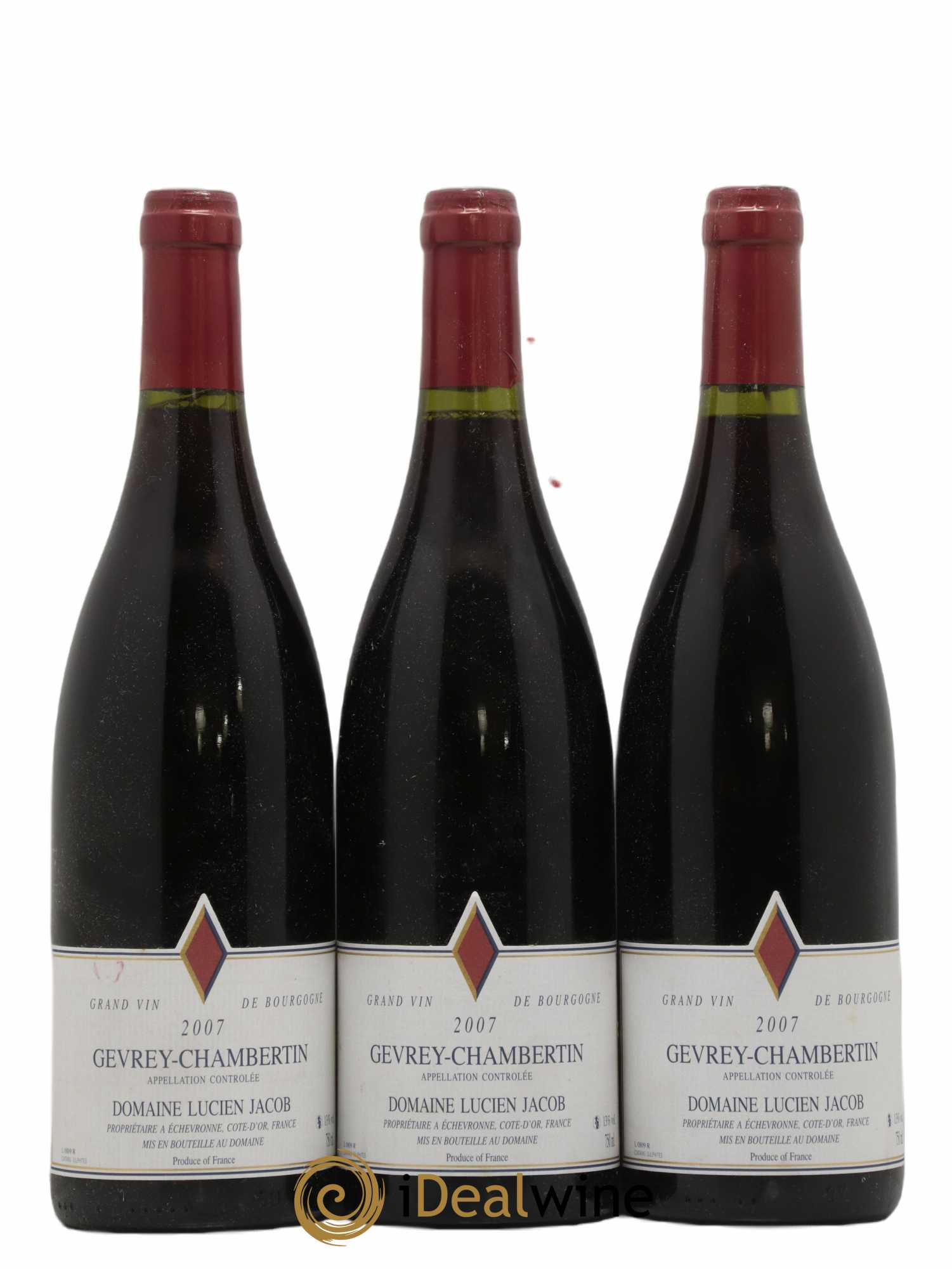 Gevrey-Chambertin Lucien Jacob 2007 - Lot de 3 bouteilles - 0