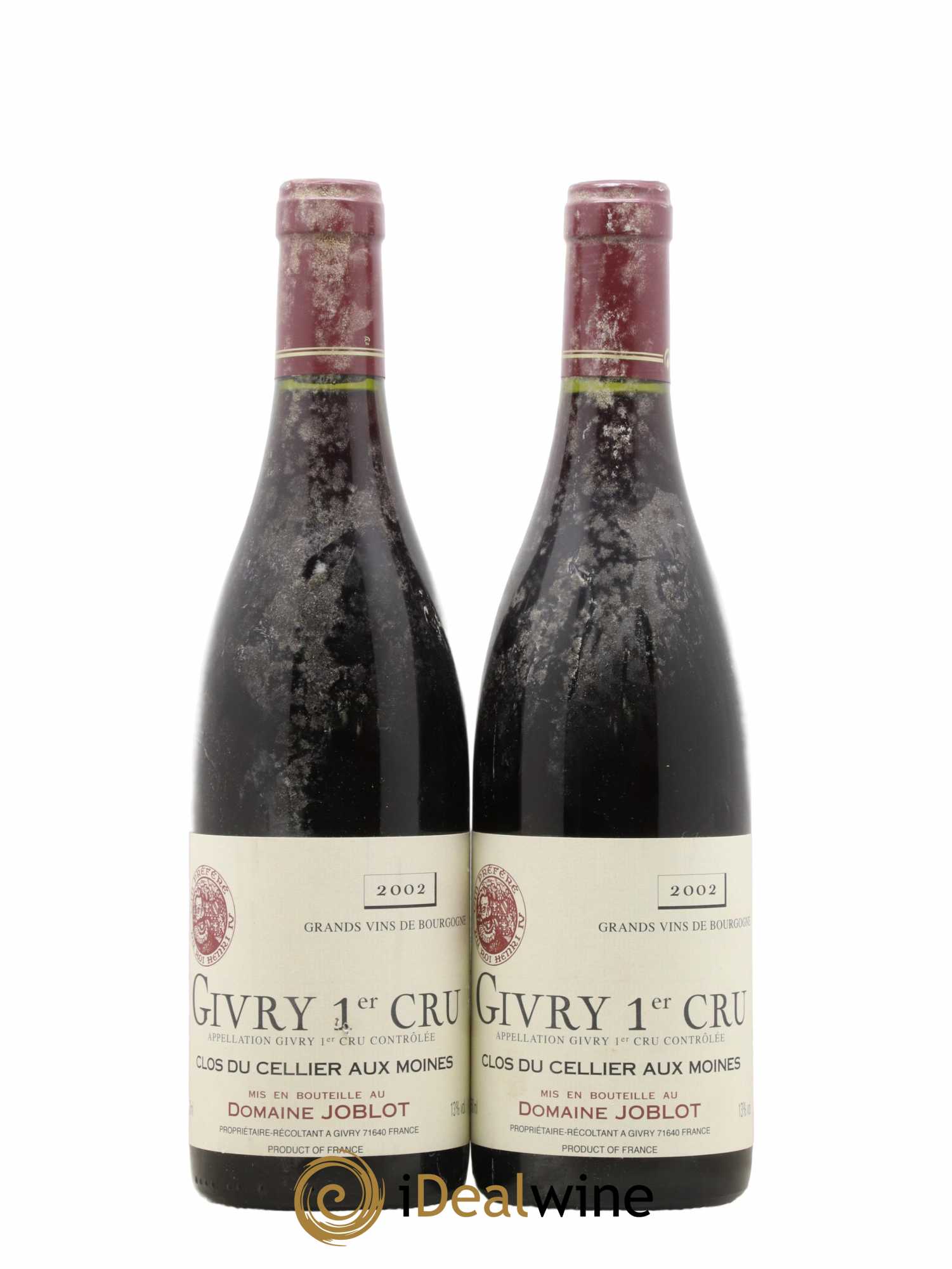 Givry 1er Cru Clos du Cellier aux Moines Joblot (Domaine) 2002 - Lot de 2 bouteilles - 0