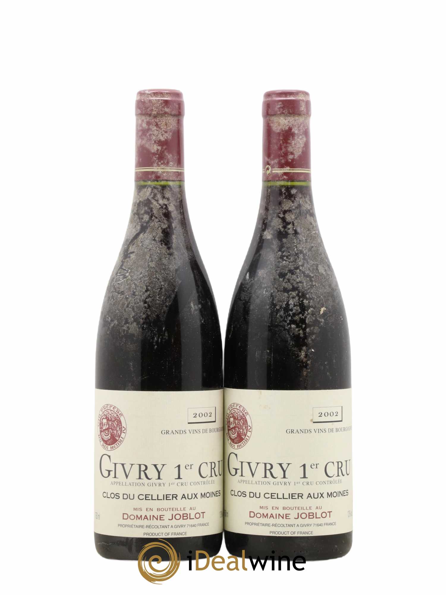 Givry 1er Cru Clos du Cellier aux Moines Joblot (Domaine) 2002 - Lot de 2 bouteilles - 0