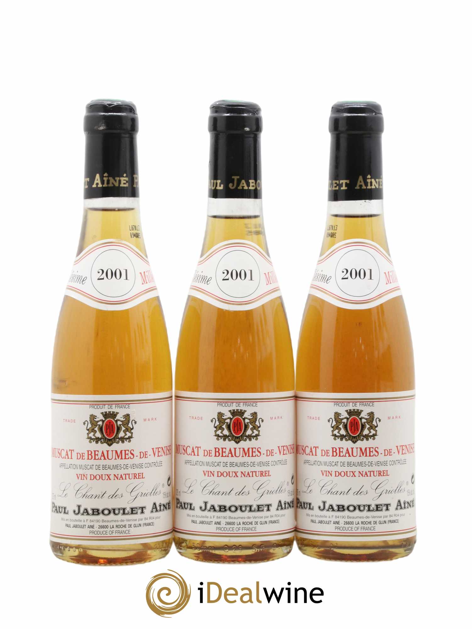 Muscat de Beaumes de Venise Le Chant des Griolles Paul Jaboulet Ainé (sans prix de réserve) 2001 - Lotto di 6 mezze bottiglie - 2