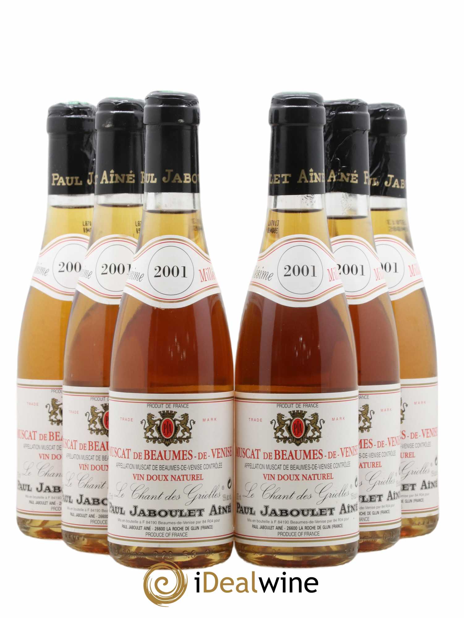 Muscat de Beaumes de Venise Le Chant des Griolles Paul Jaboulet Ainé (sans prix de réserve) 2001 - Lotto di 6 mezze bottiglie - 0