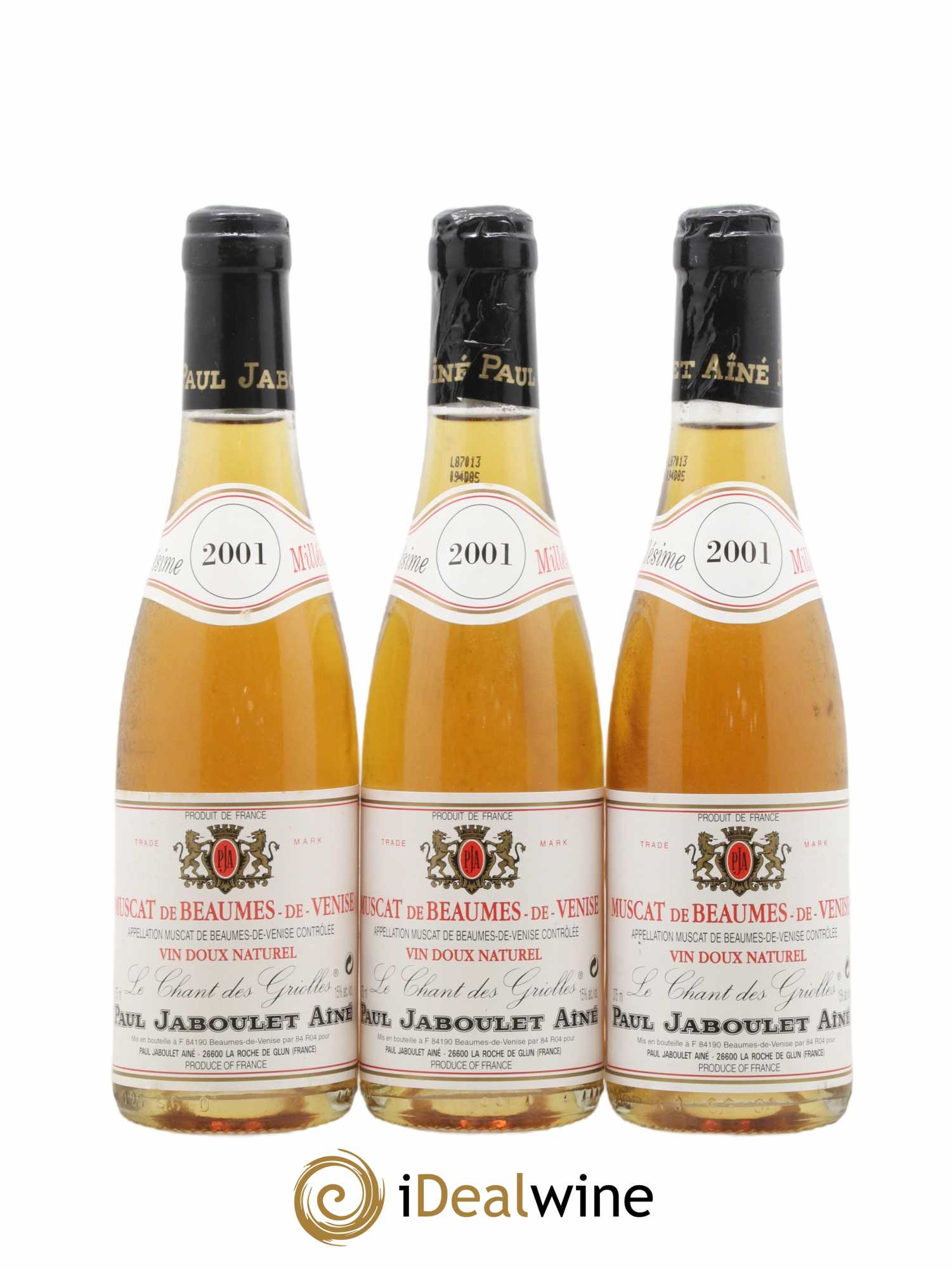 Muscat de Beaumes de Venise Le Chant des Griolles Paul Jaboulet Ainé (sans prix de réserve) 2001 - Lot de 6 demi bouteilles - 2