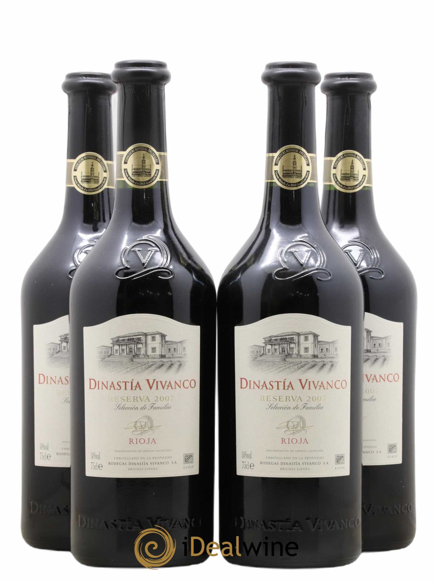 Rioja DOCA Dinastia Vivanco Reserva 2007 - Lot of 4 bottles - 0