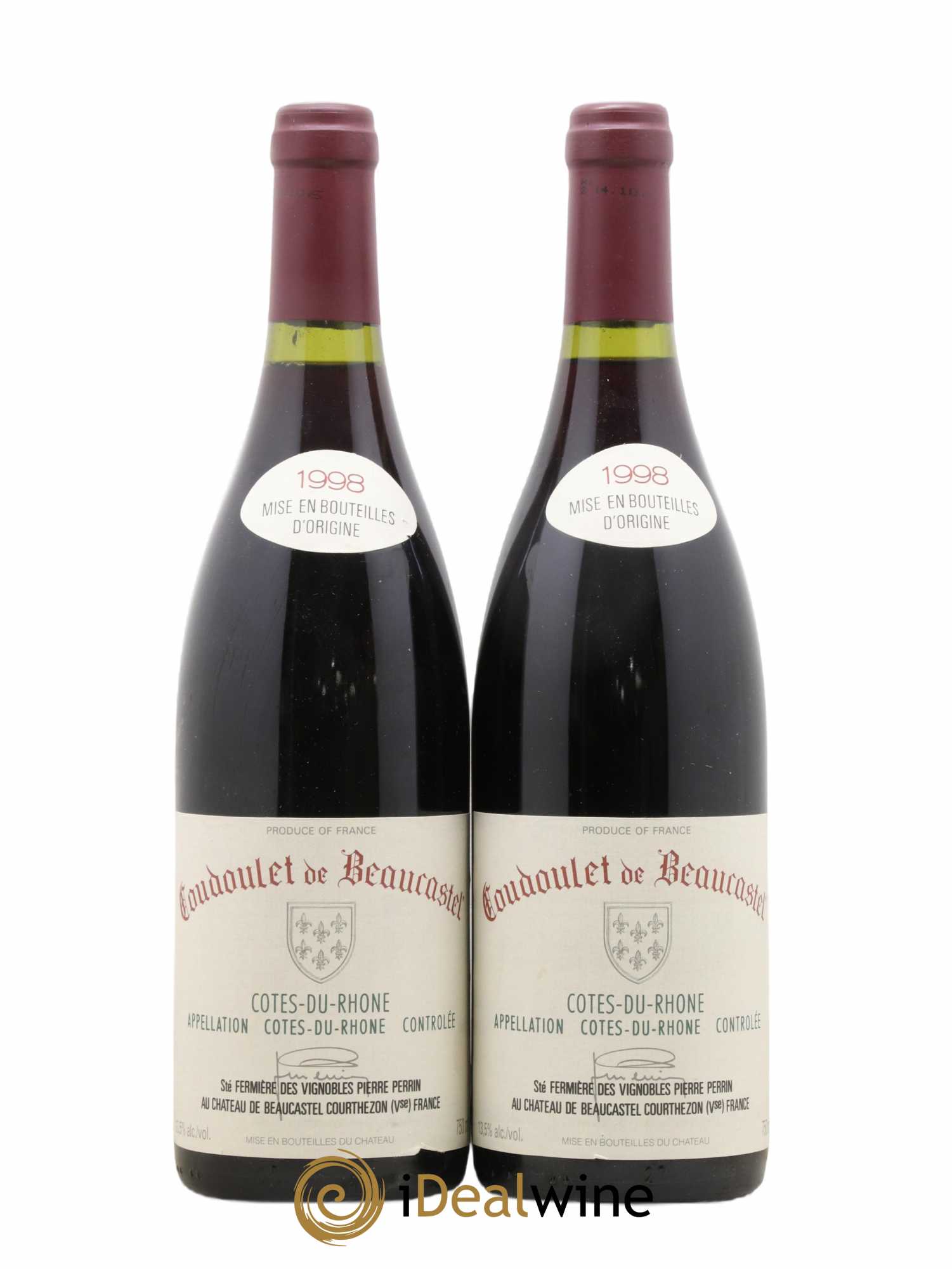 Côtes-du-Rhône Coudoulet de Beaucastel Famille Perrin 1998 - Lot of 2 bottles - 0