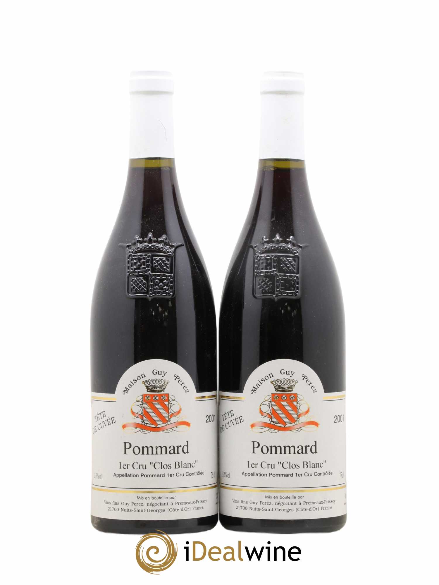 Pommard 1er Cru Clos blanc Tête de cuvée Guy Perez 2001 - Posten von 2 Flaschen - 0
