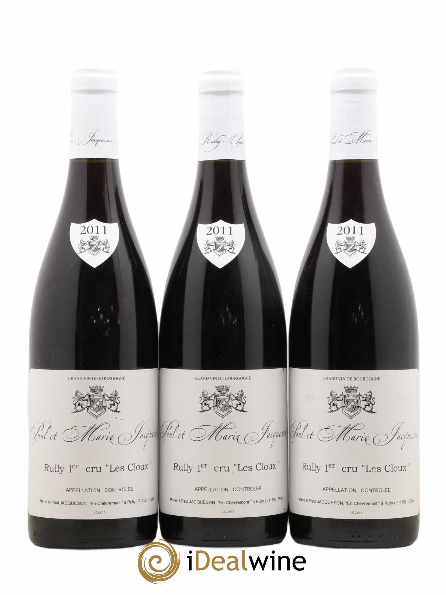 Rully 1er Cru Les Cloux Paul & Marie Jacqueson 2011 - Lot de 3 bouteilles - 0