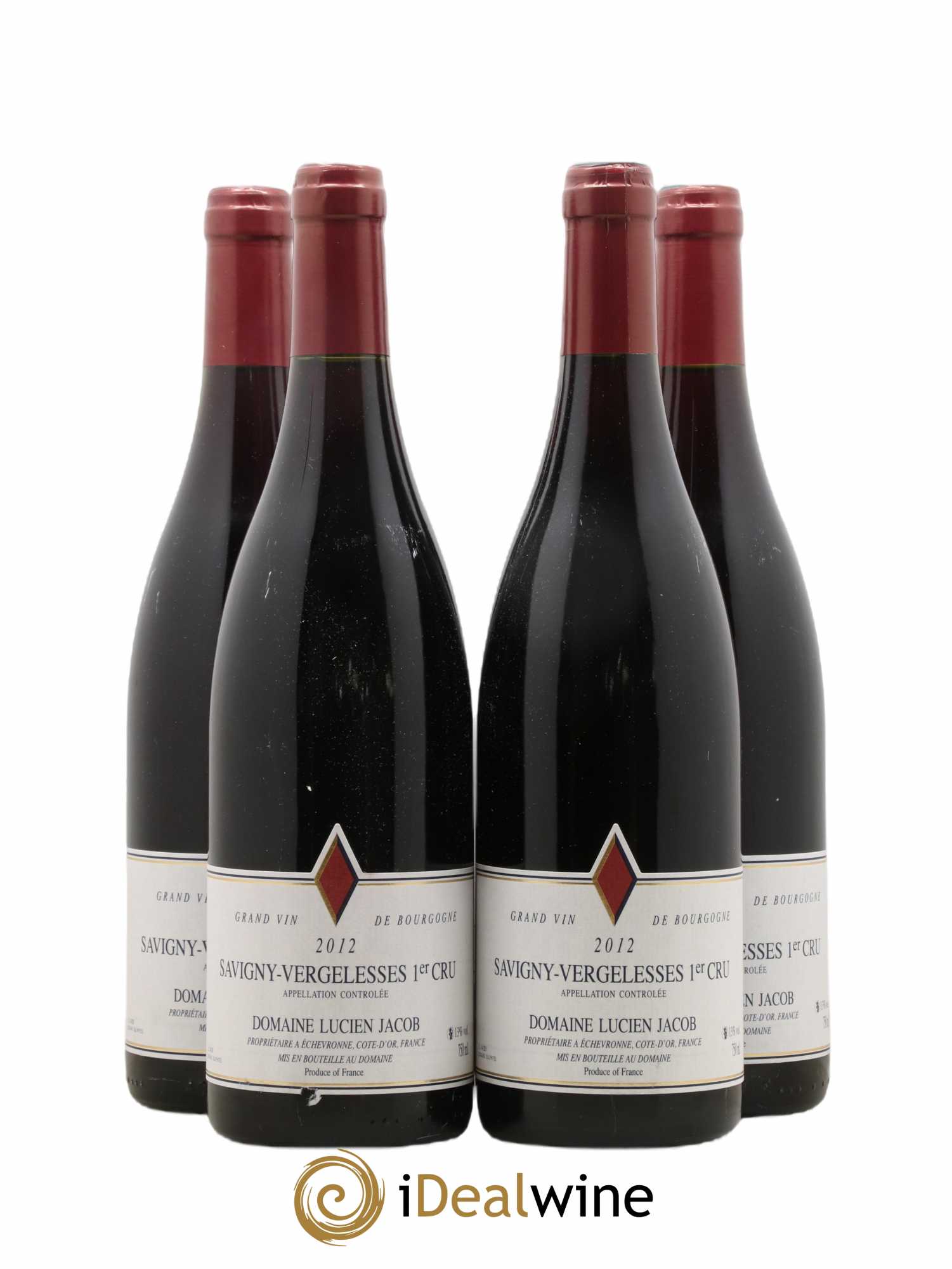 Savigny-lès-Beaune 1er Cru Vergelesses Lucien Jacob 2012 - Posten von 4 Flaschen - 0