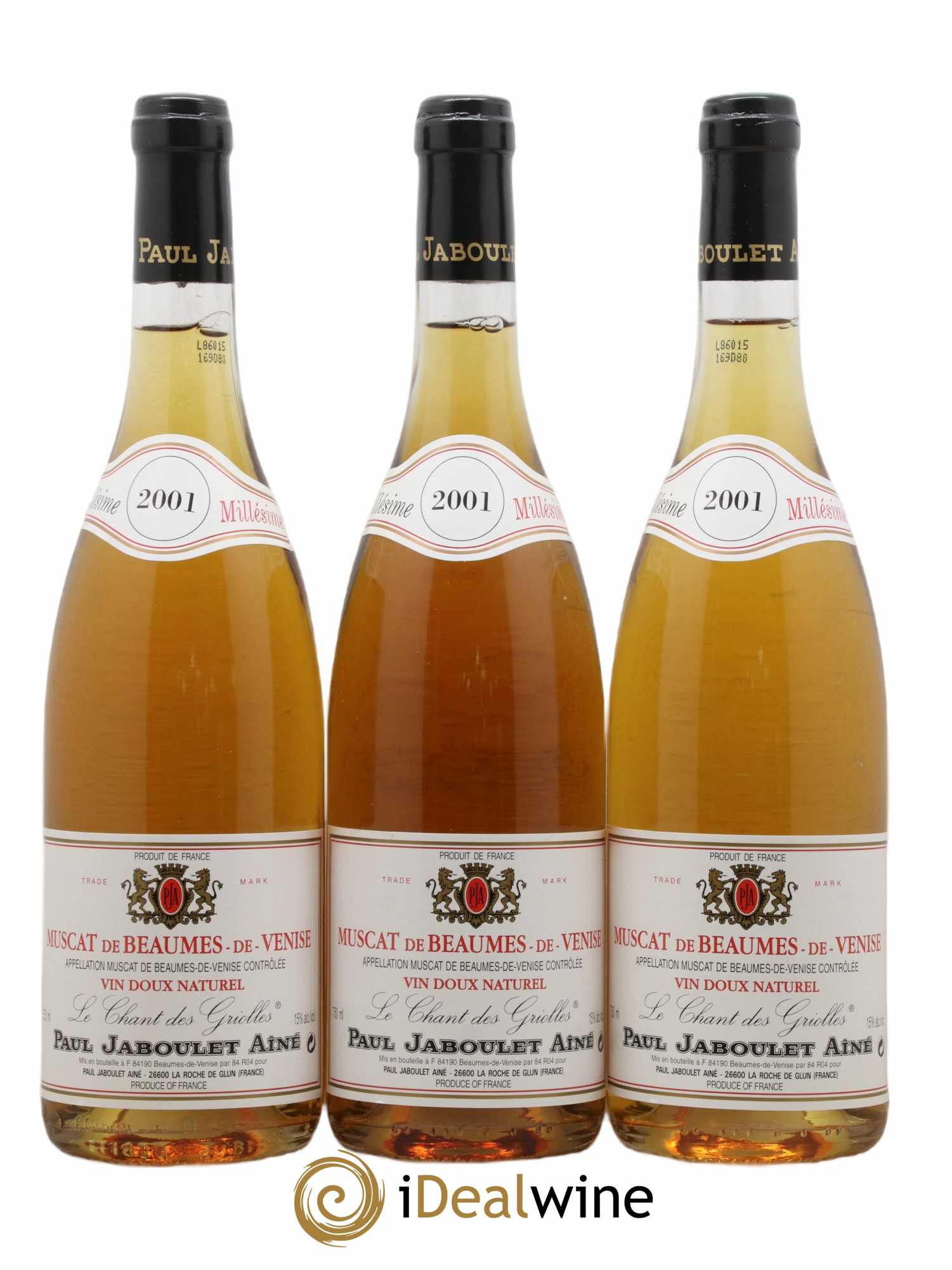 Muscat de Beaumes de Venise Le Chant des Griolles Paul Jaboulet Ainé Thalabert 2001 - Lotto di 3 bottiglie - 0