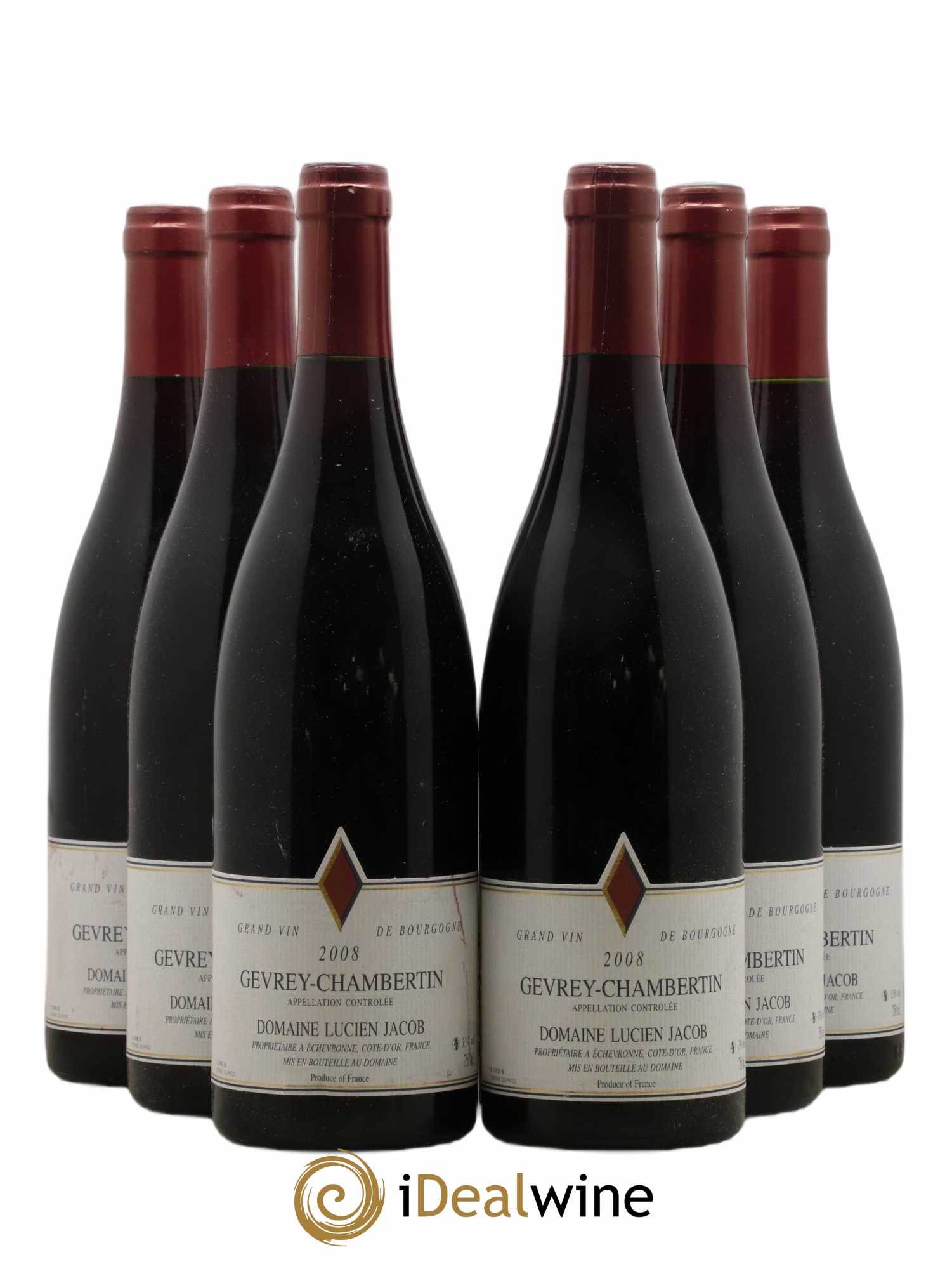 Gevrey-Chambertin Lucien Jacob 2008 - Lot de 6 bouteilles - 0