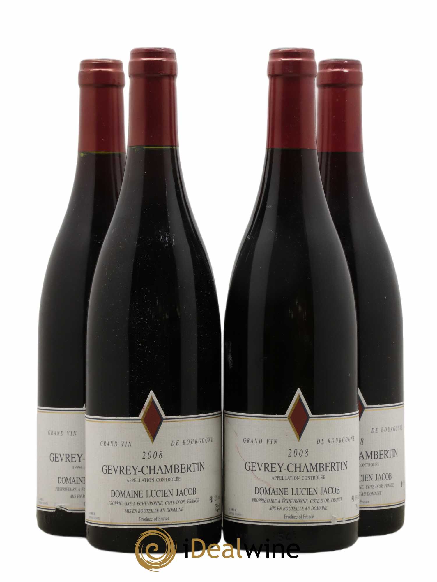 Gevrey-Chambertin Lucien Jacob 2008 - Lot de 4 bouteilles - 0