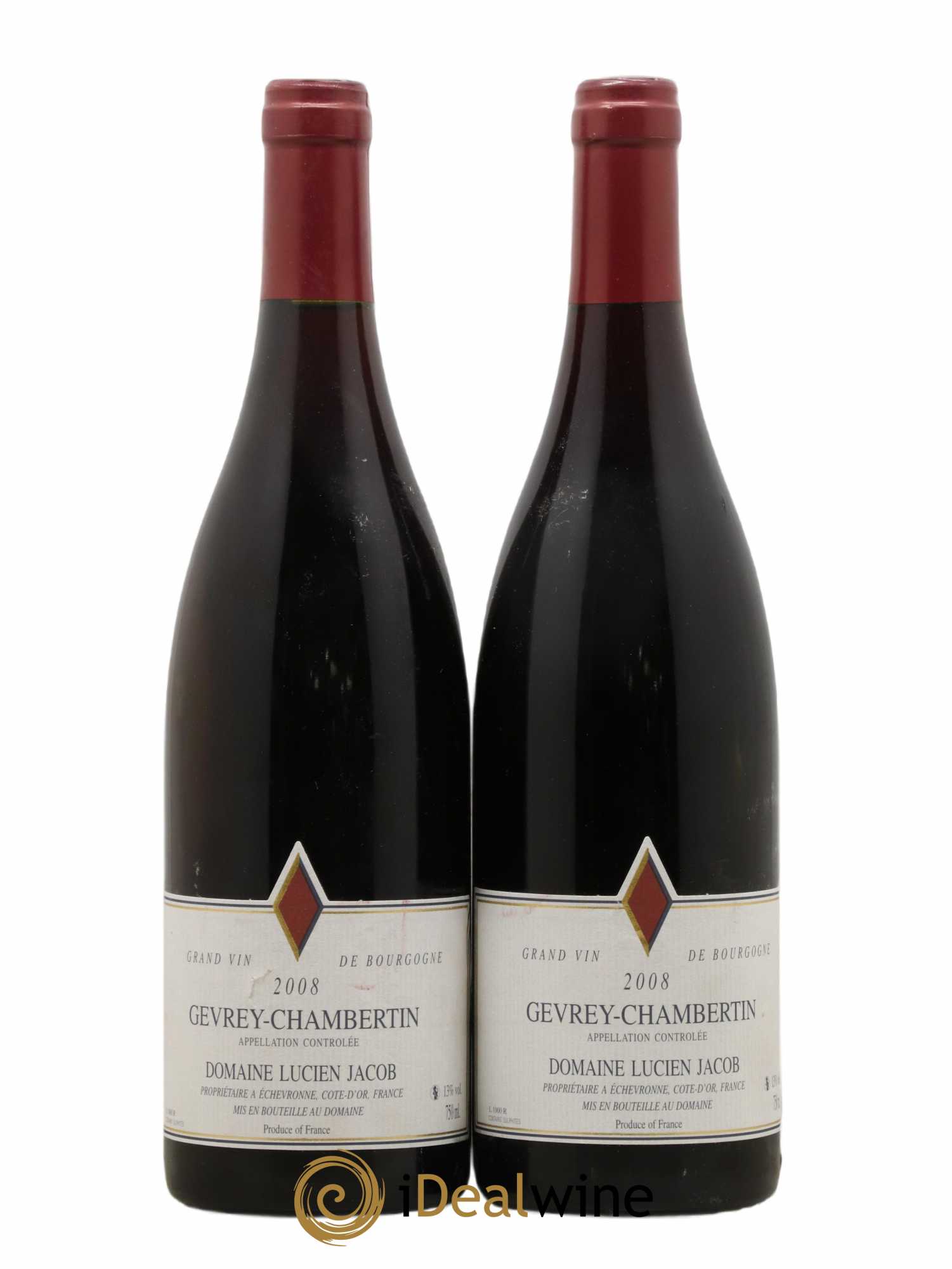 Gevrey-Chambertin Lucien Jacob 2008 - Lot de 2 bouteilles - 0