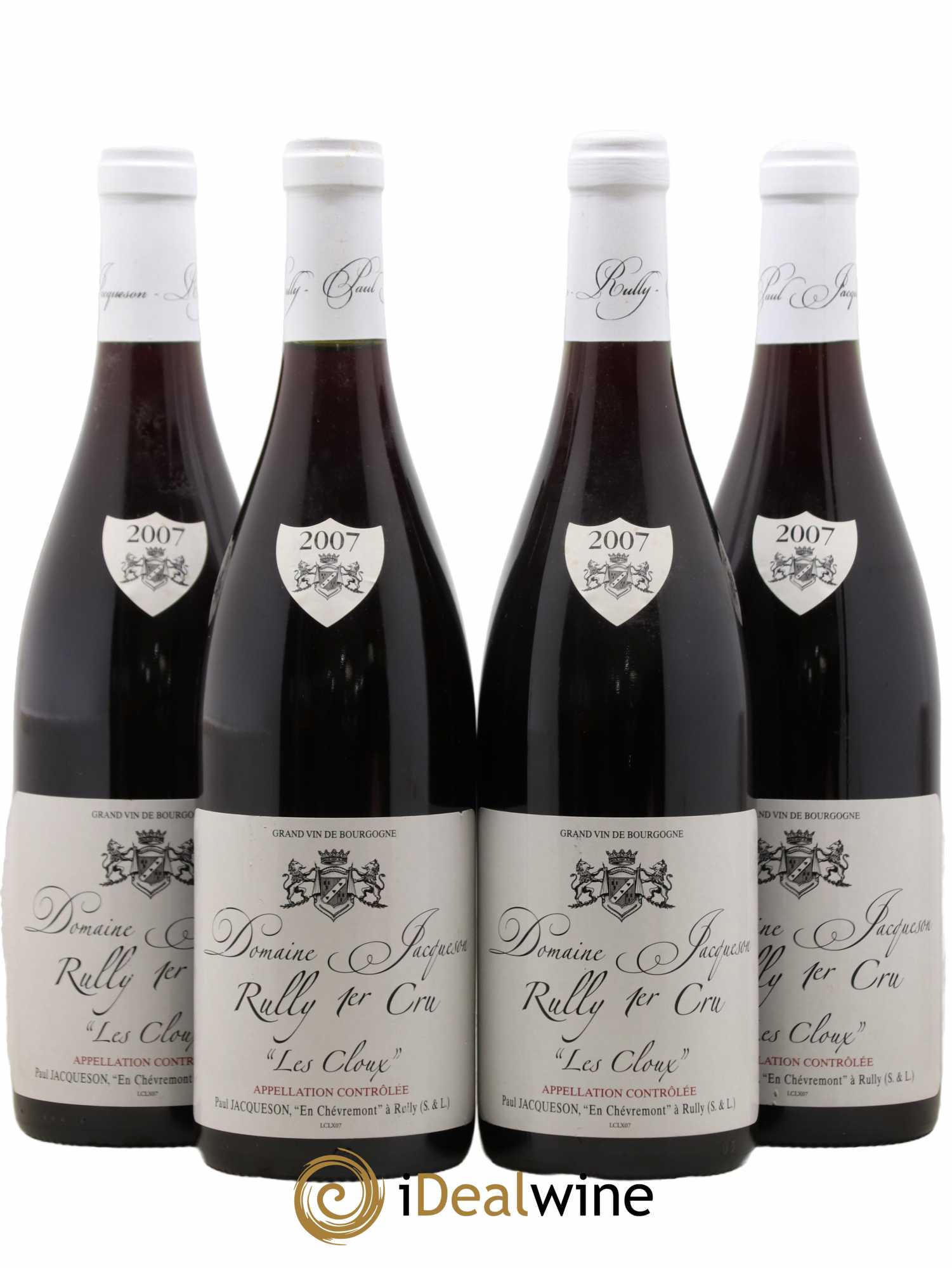 Rully 1er Cru Les Cloux Paul & Marie Jacqueson 2007 - Lot de 4 bouteilles - 0