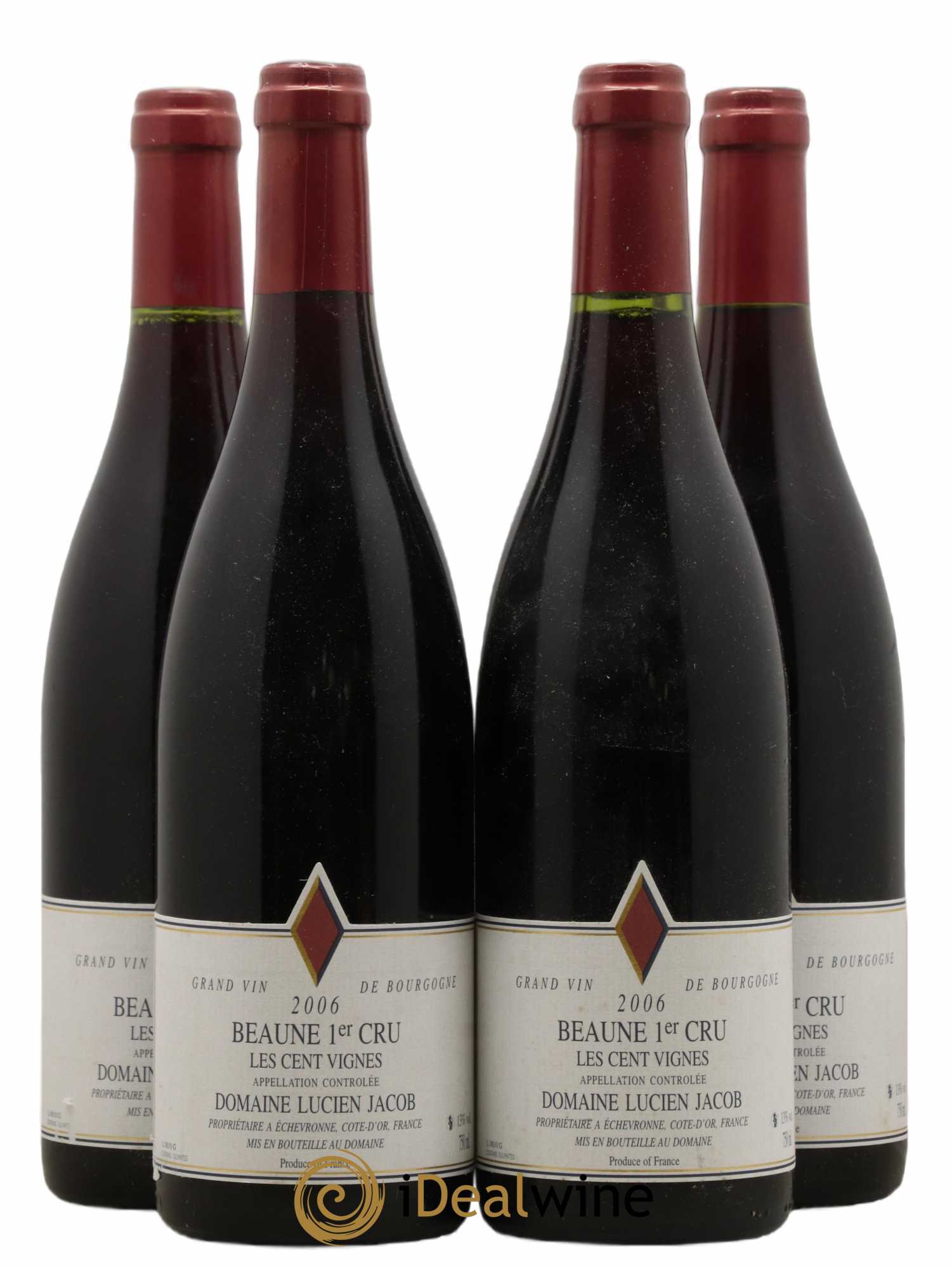 Beaune 1er Cru Les 100 vignes Lucien Jacob 2006 - Posten von 4 Flaschen - 0