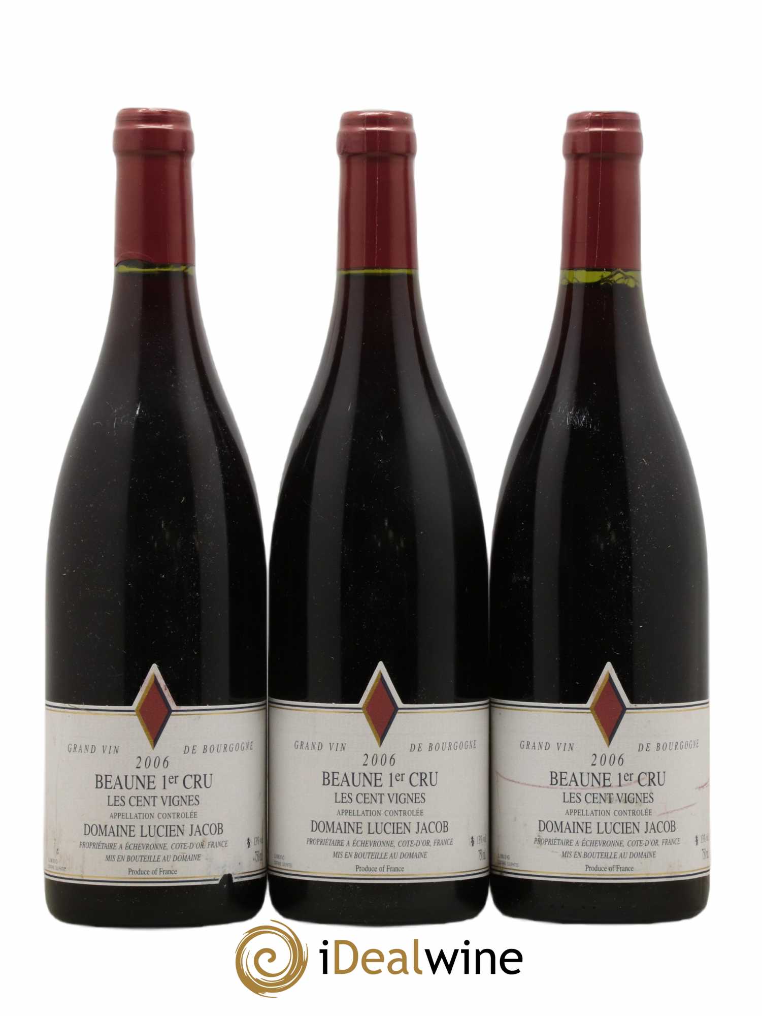 Beaune 1er Cru Les 100 vignes Lucien Jacob 2006 - Posten von 3 Flaschen - 0
