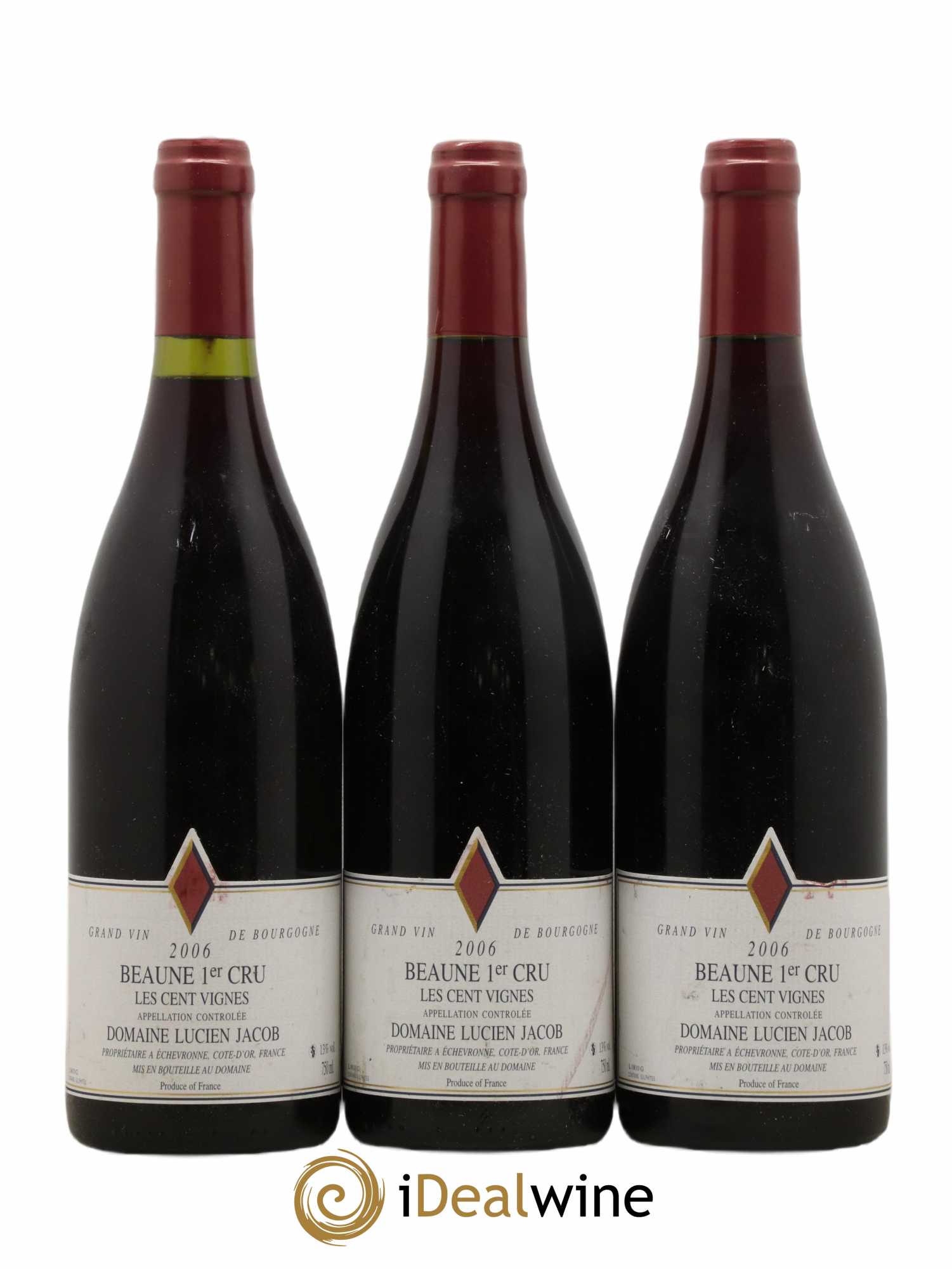 Beaune 1er Cru Les 100 vignes Lucien Jacob 2006 - Posten von 3 Flaschen - 0
