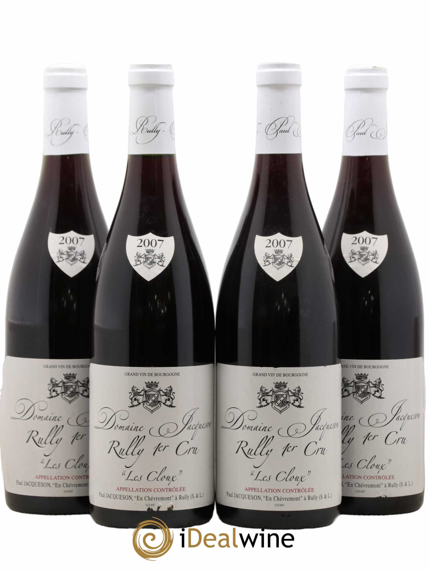Rully 1er Cru Les Cloux Paul & Marie Jacqueson 2007 - Lot de 4 bouteilles - 0