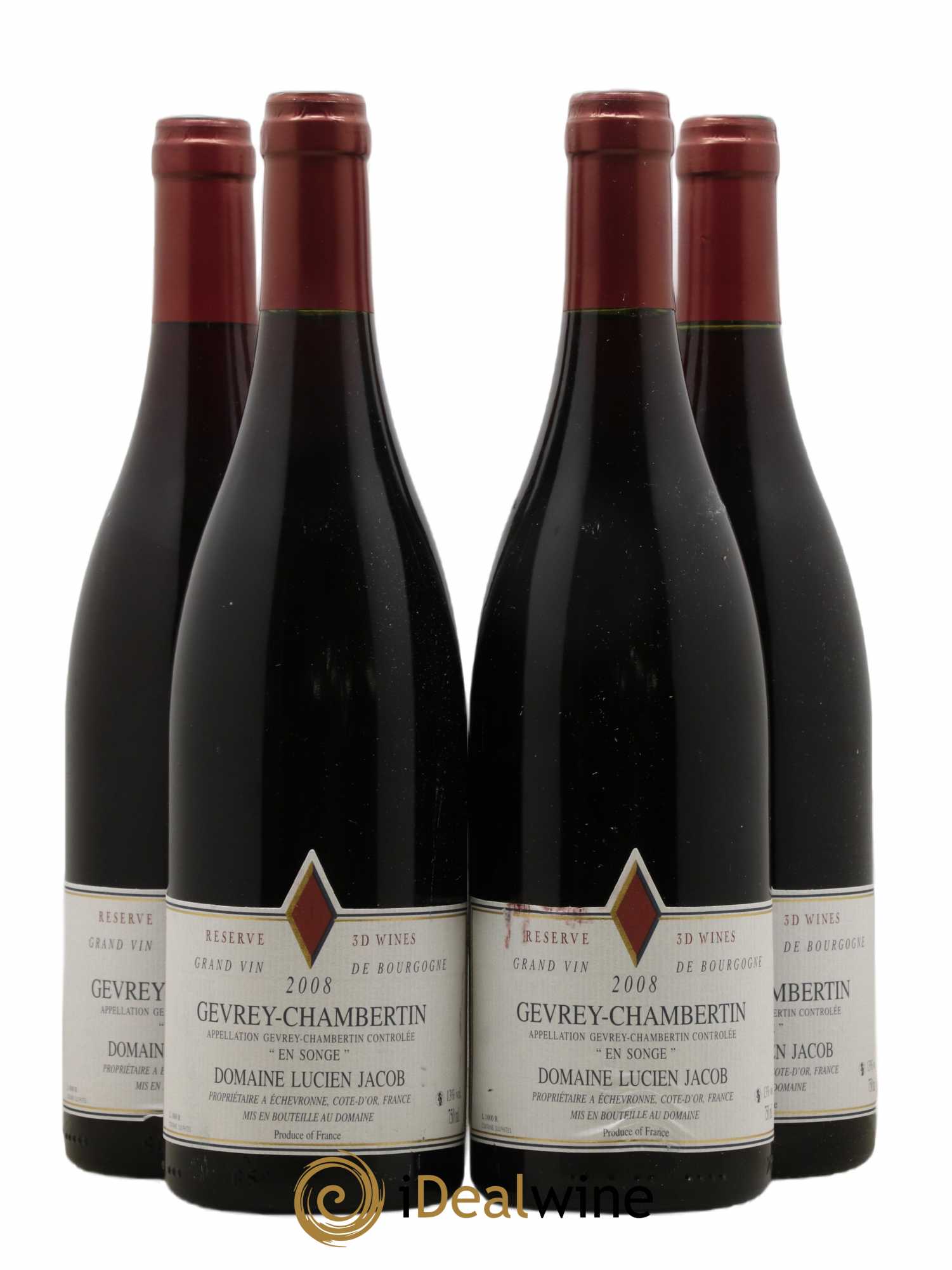 Gevrey-Chambertin En songe Lucien Jacob 2008 - Posten von 4 Flaschen - 0