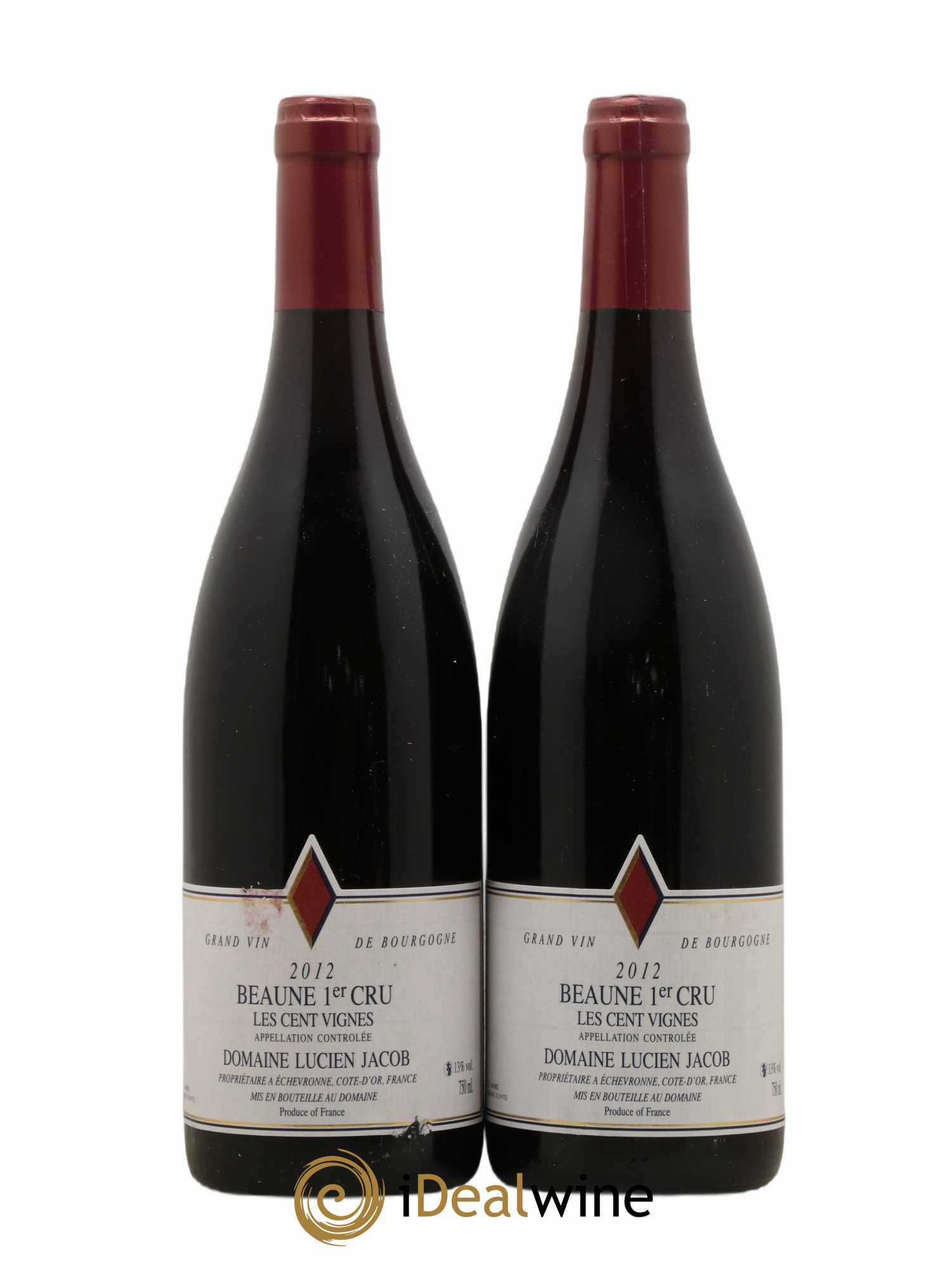 Beaune 1er Cru Les 100 vignes Lucien Jacob 2012 - Posten von 2 Flaschen - 0