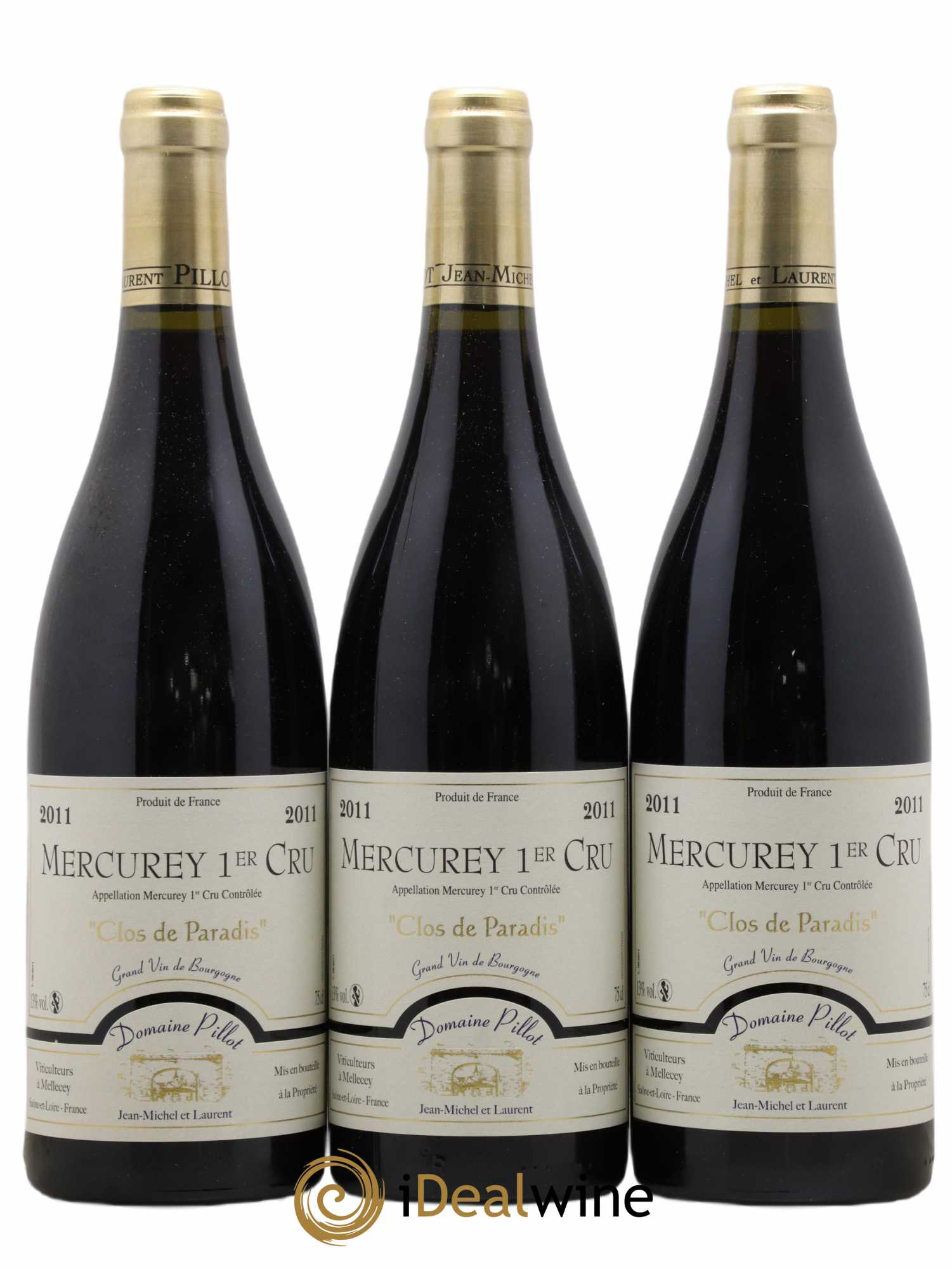 Mercurey 1er Cru Clos Du Paradis Pillot 2011 - Lot de 6 bouteilles - 1