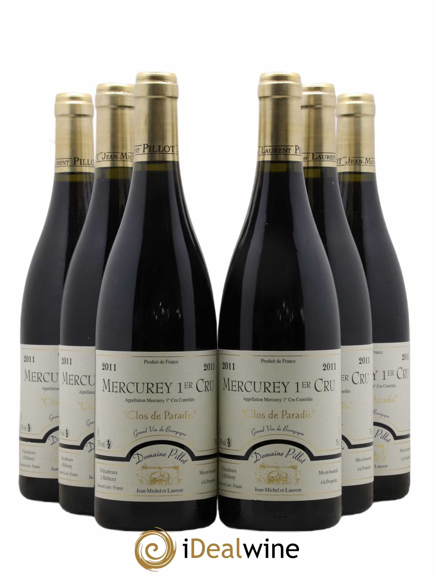 Mercurey 1er Cru Clos Du Paradis Pillot 2011 - Lot de 6 bouteilles - 0