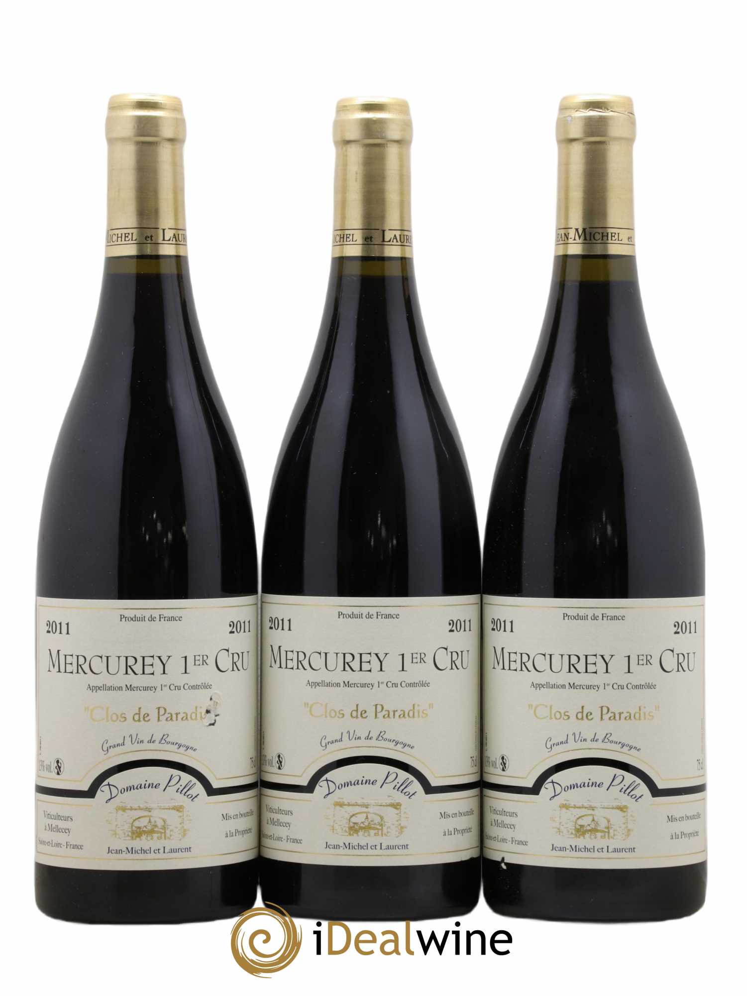 Mercurey 1er Cru Clos Du Paradis Pillot 2011 - Lot de 6 bouteilles - 1