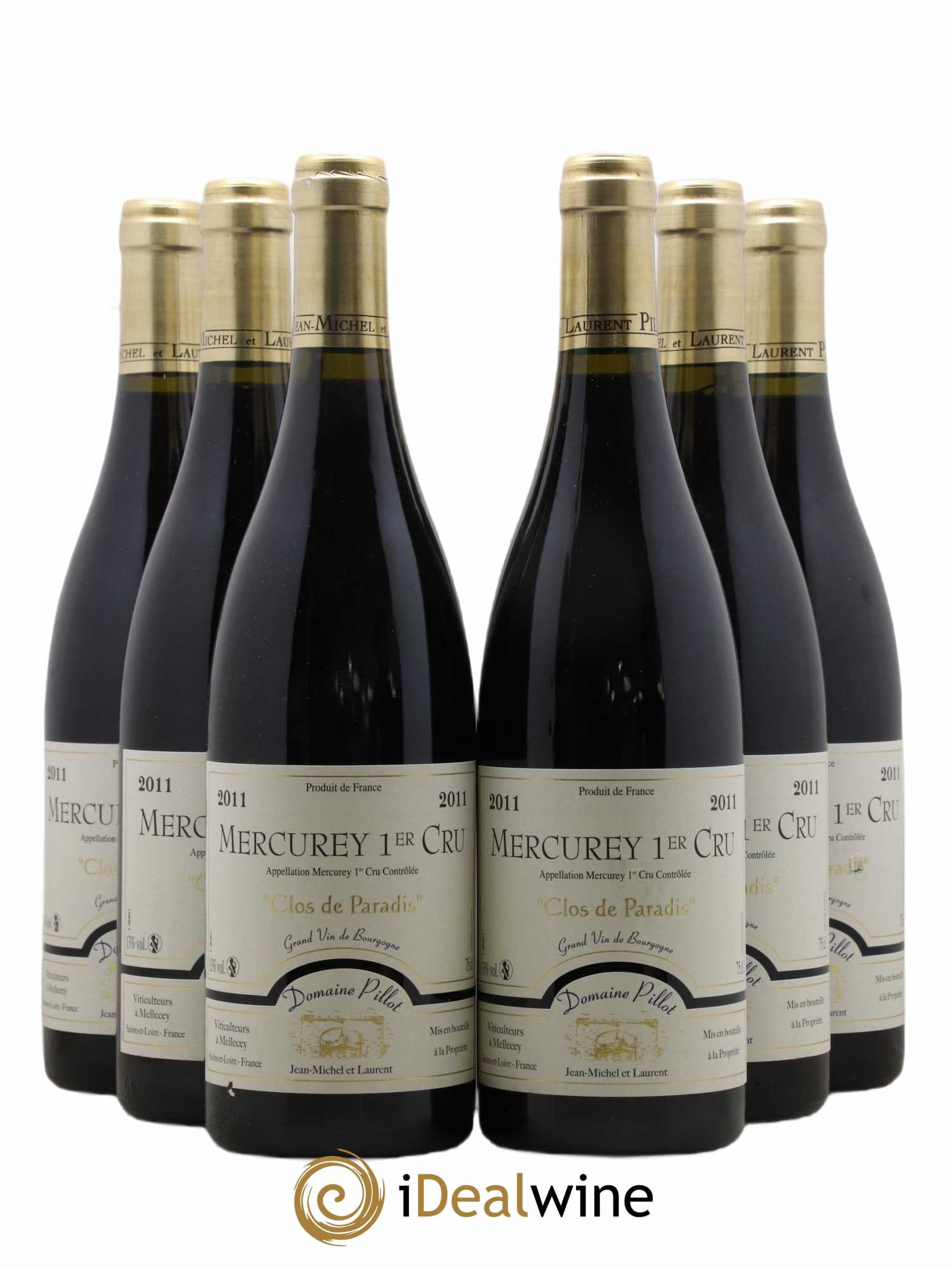 Mercurey 1er Cru Clos Du Paradis Pillot 2011 - Lot de 6 bouteilles - 0