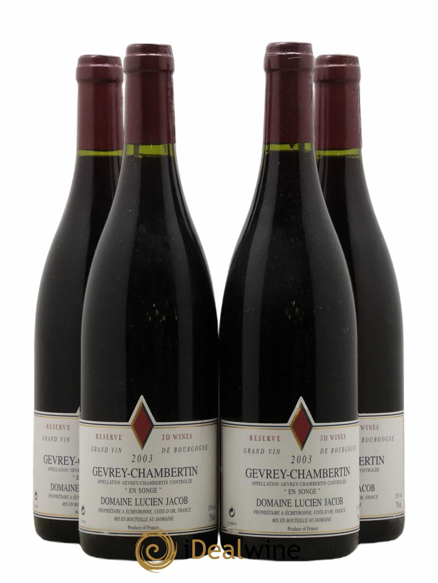Gevrey-Chambertin En songe Lucien Jacob 2003 - Posten von 4 Flaschen - 0