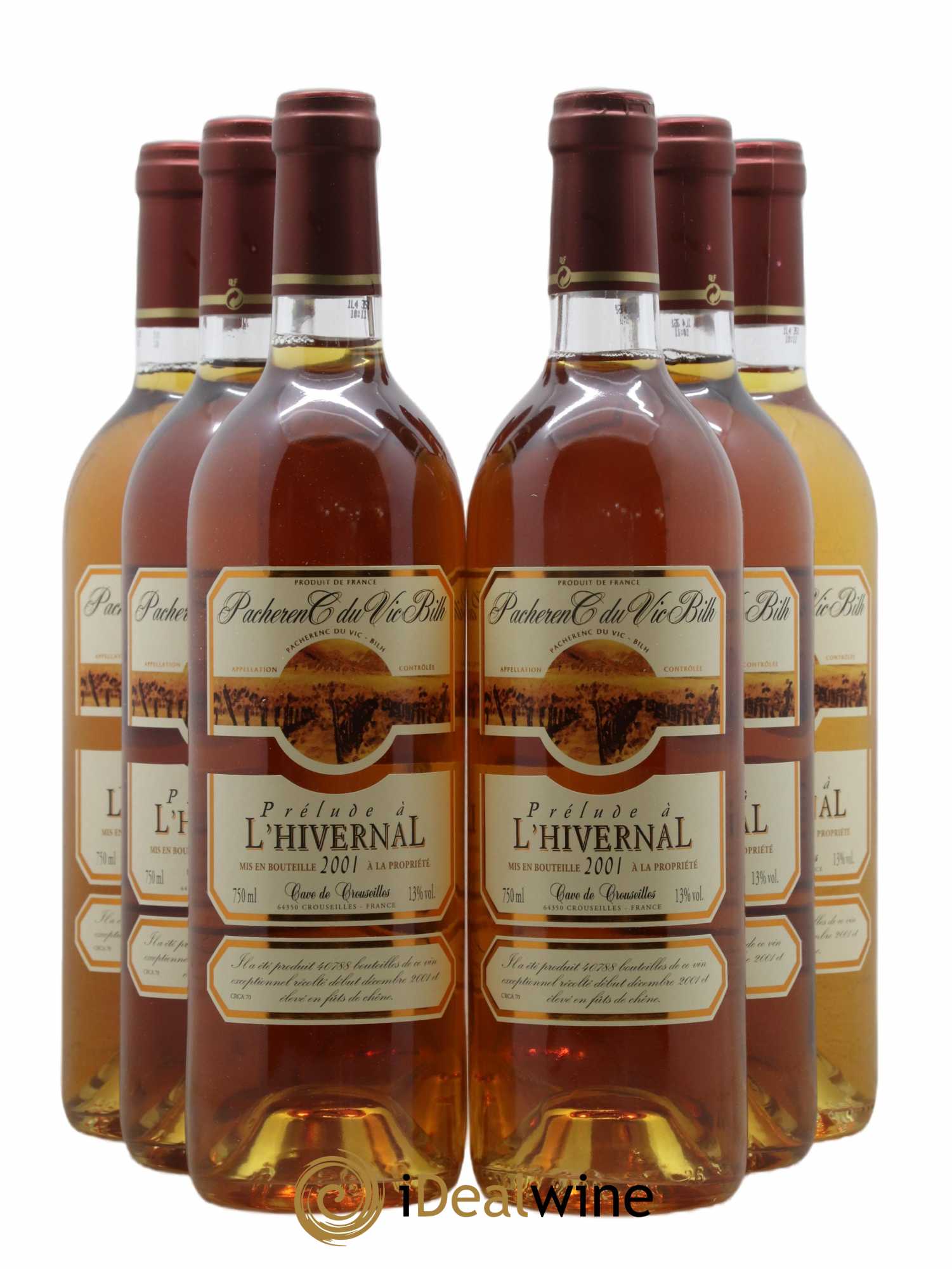 Pacherenc du Vic-Bilh Cave de Crouseilles Prelude a l'hivernal 2001 - Lotto di 6 bottiglie - 0