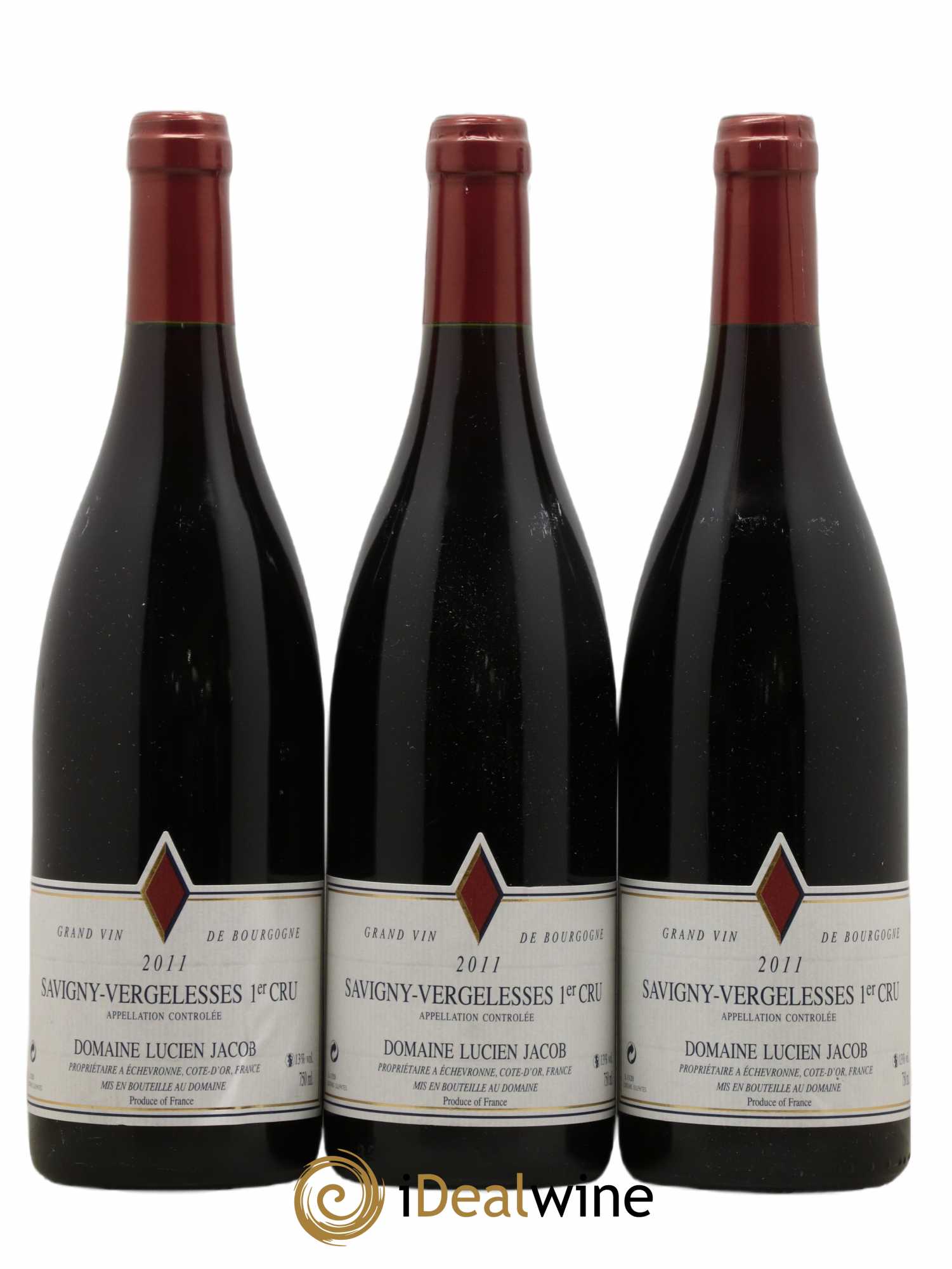 Savigny-lès-Beaune 1er Cru Vergelesses Lucien Jacob 2011 - Lot de 3 bouteilles - 0