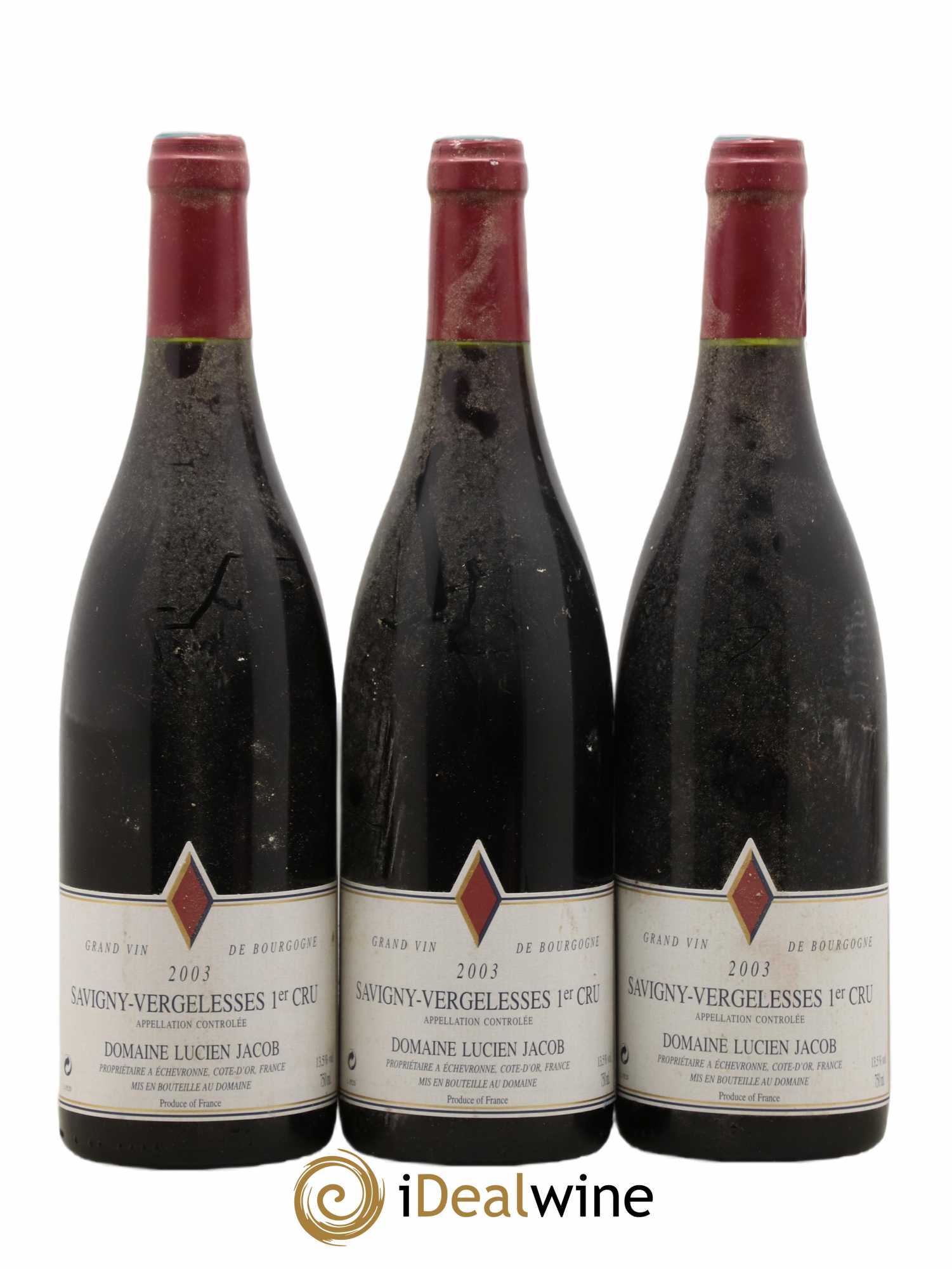 Savigny-lès-Beaune 1er Cru Vergelesses Lucien Jacob 2003 - Posten von 3 Flaschen - 0