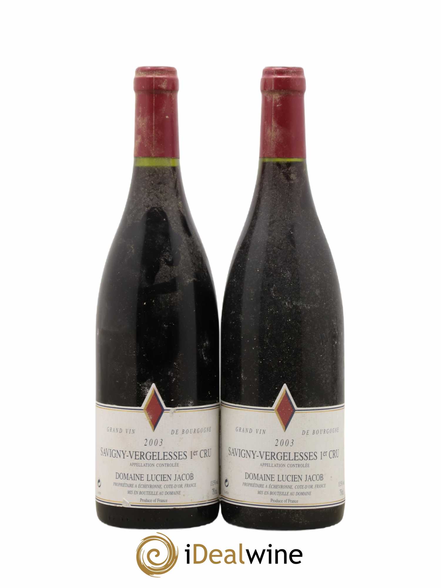 Savigny-lès-Beaune 1er Cru Vergelesses Lucien Jacob 2003 - Posten von 2 Flaschen - 0