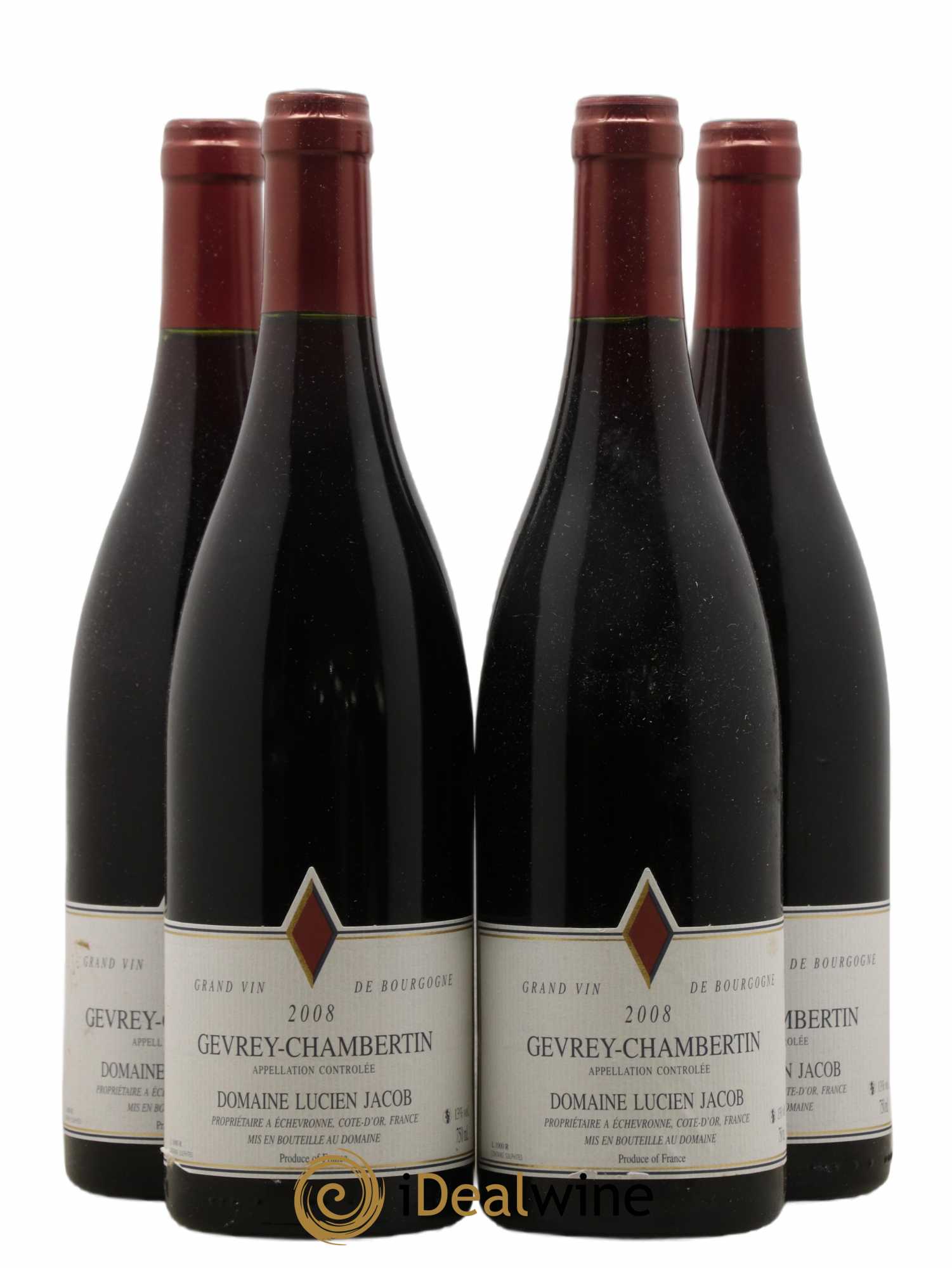 Gevrey-Chambertin Lucien Jacob 2008 - Lot de 4 bouteilles - 0