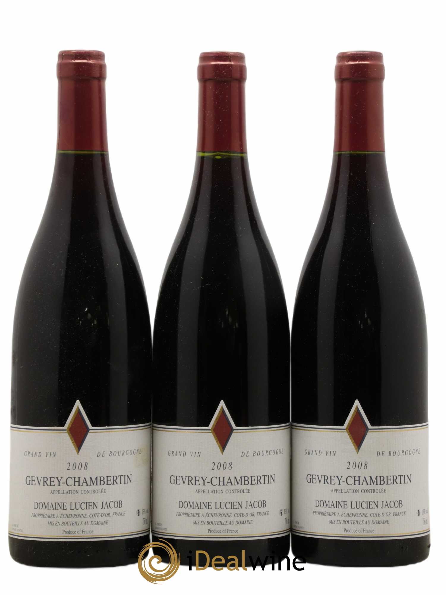 Gevrey-Chambertin Lucien Jacob 2008 - Lot de 3 bouteilles - 0