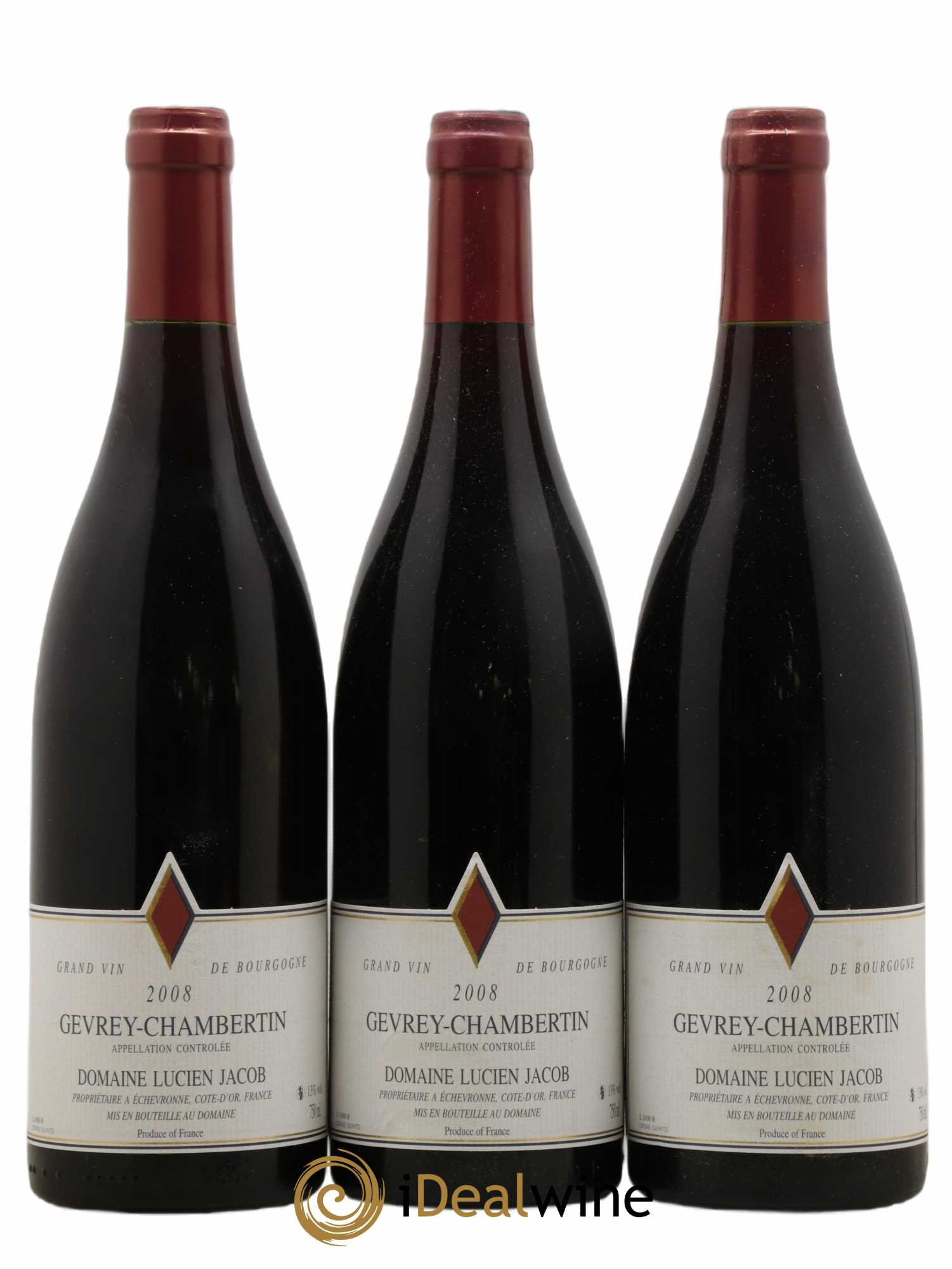 Gevrey-Chambertin Lucien Jacob 2008 - Lot de 3 bouteilles - 0