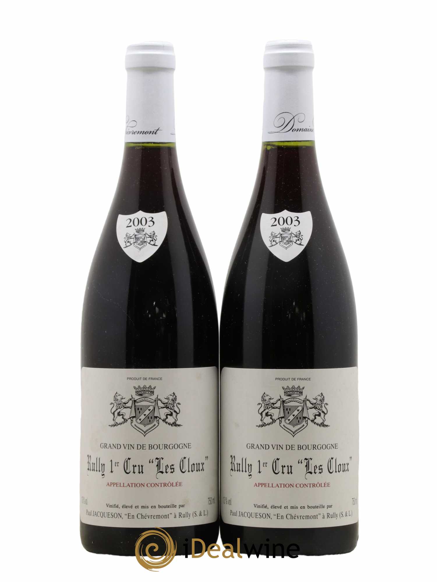 Rully 1er Cru Les Cloux Paul & Marie Jacqueson 2003 - Lot de 2 bouteilles - 0