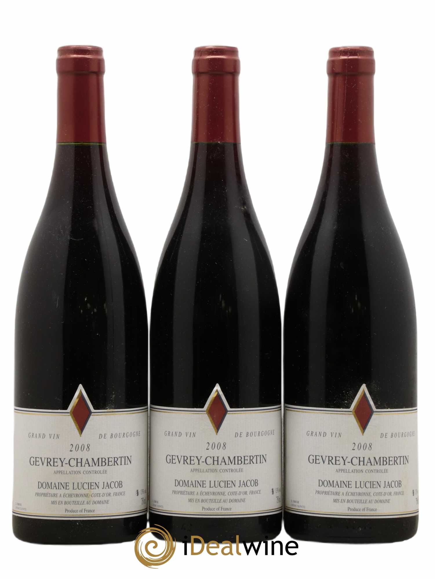 Gevrey-Chambertin Lucien Jacob 2008 - Lot de 3 bouteilles - 0