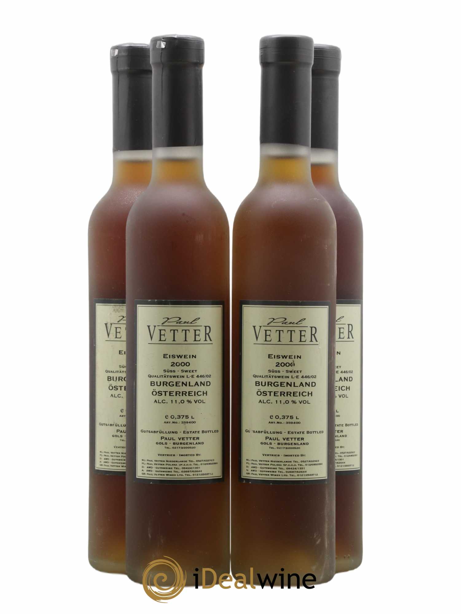 Autriche Paul Vetter Eiswein 2000 - Lot de 4 demi bouteilles - 1