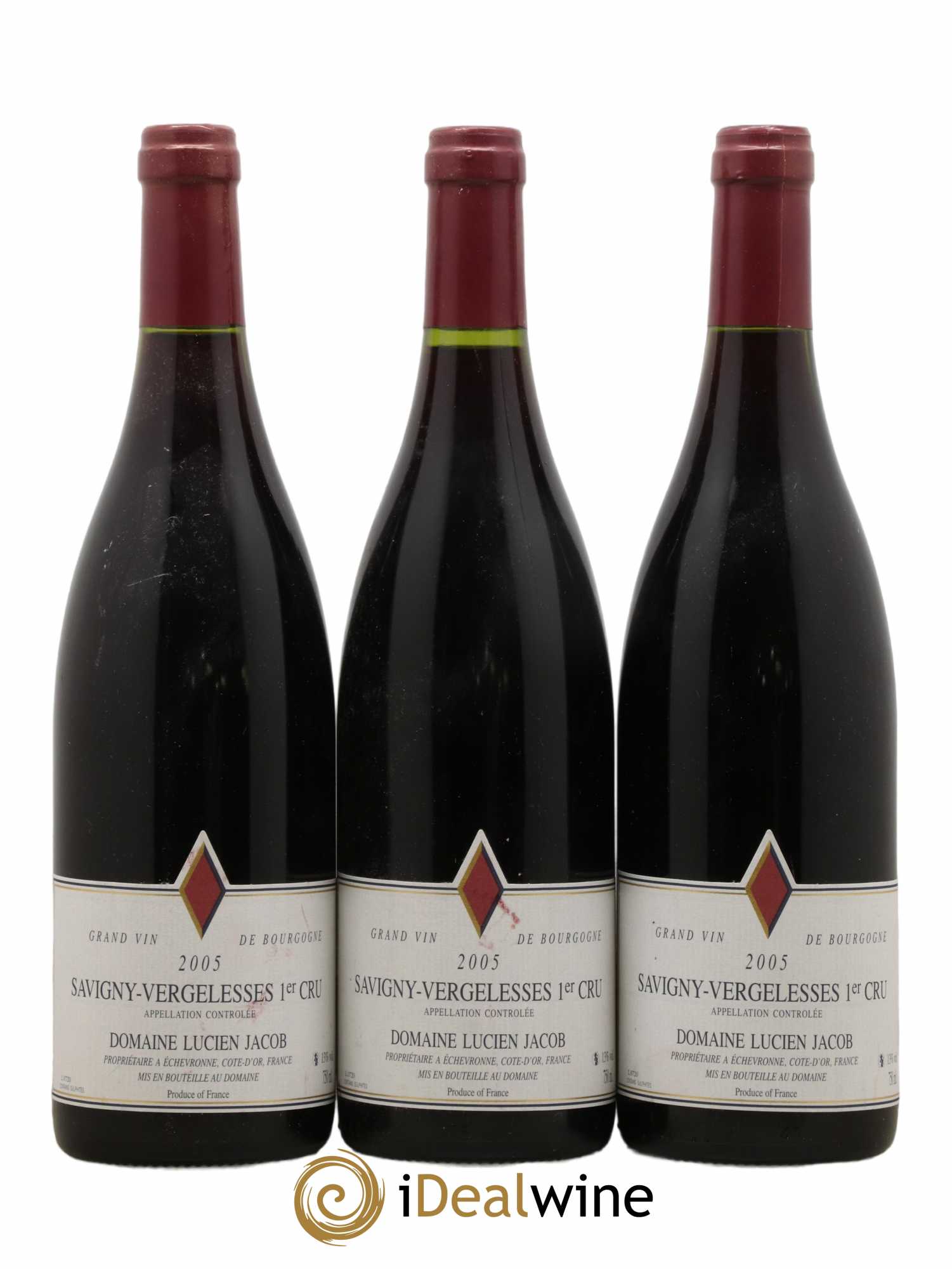 Savigny-lès-Beaune 1er Cru Vergelesses Lucien Jacob 2005 - Lot de 3 bouteilles - 0