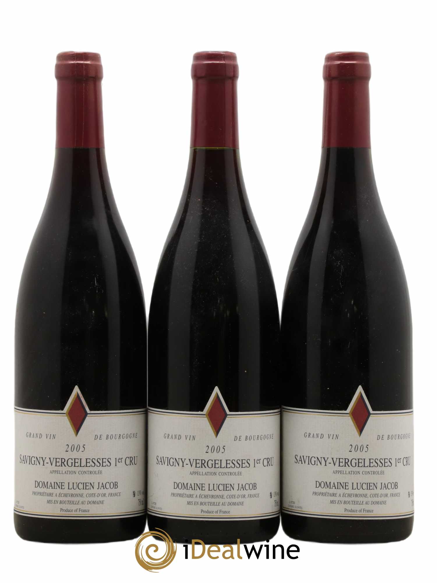 Savigny-lès-Beaune 1er Cru Vergelesses Lucien Jacob 2005 - Posten von 3 Flaschen - 0