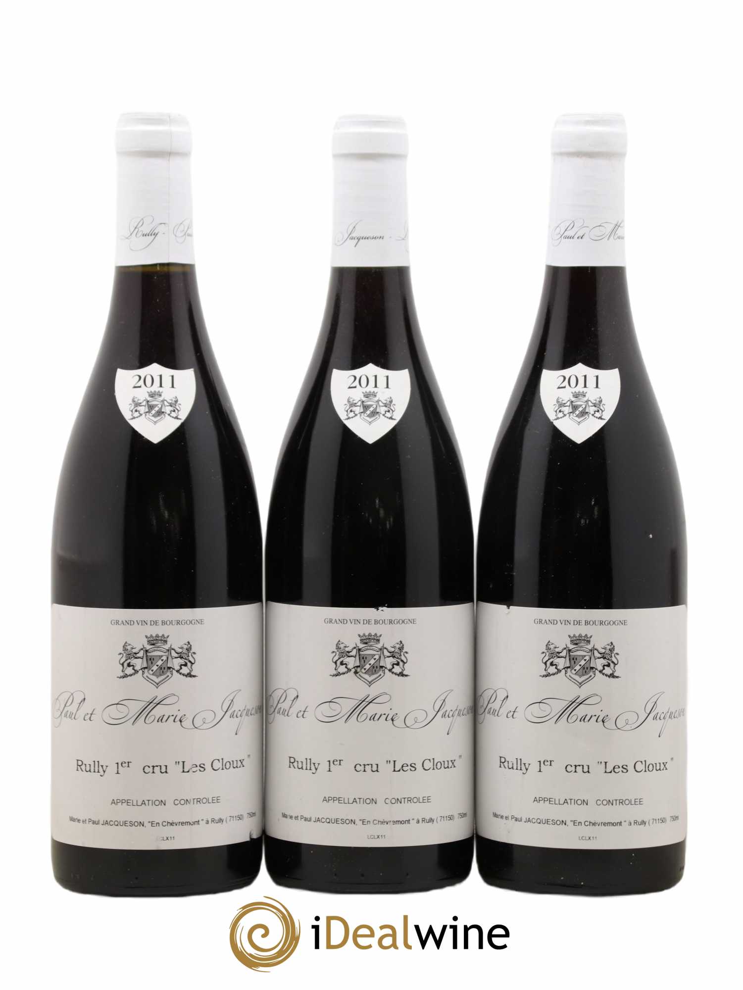 Rully 1er Cru Les Cloux Paul & Marie Jacqueson 2011 - Lot de 3 bouteilles - 0