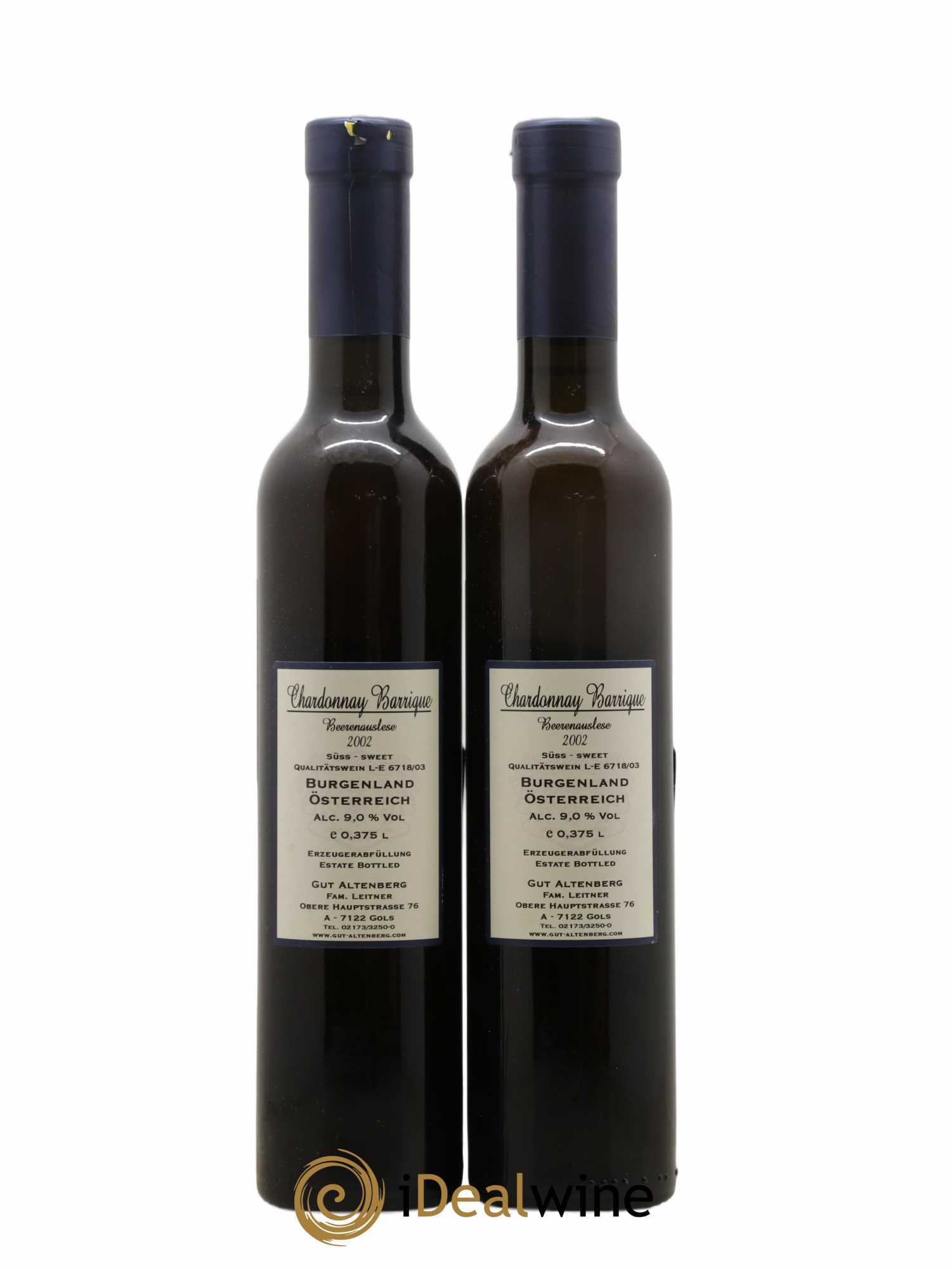 Autriche Gut Altenberg Beerenauslese Chardonnay Barrique 2002 - Posten von 2 Demi-Flaschen - 1