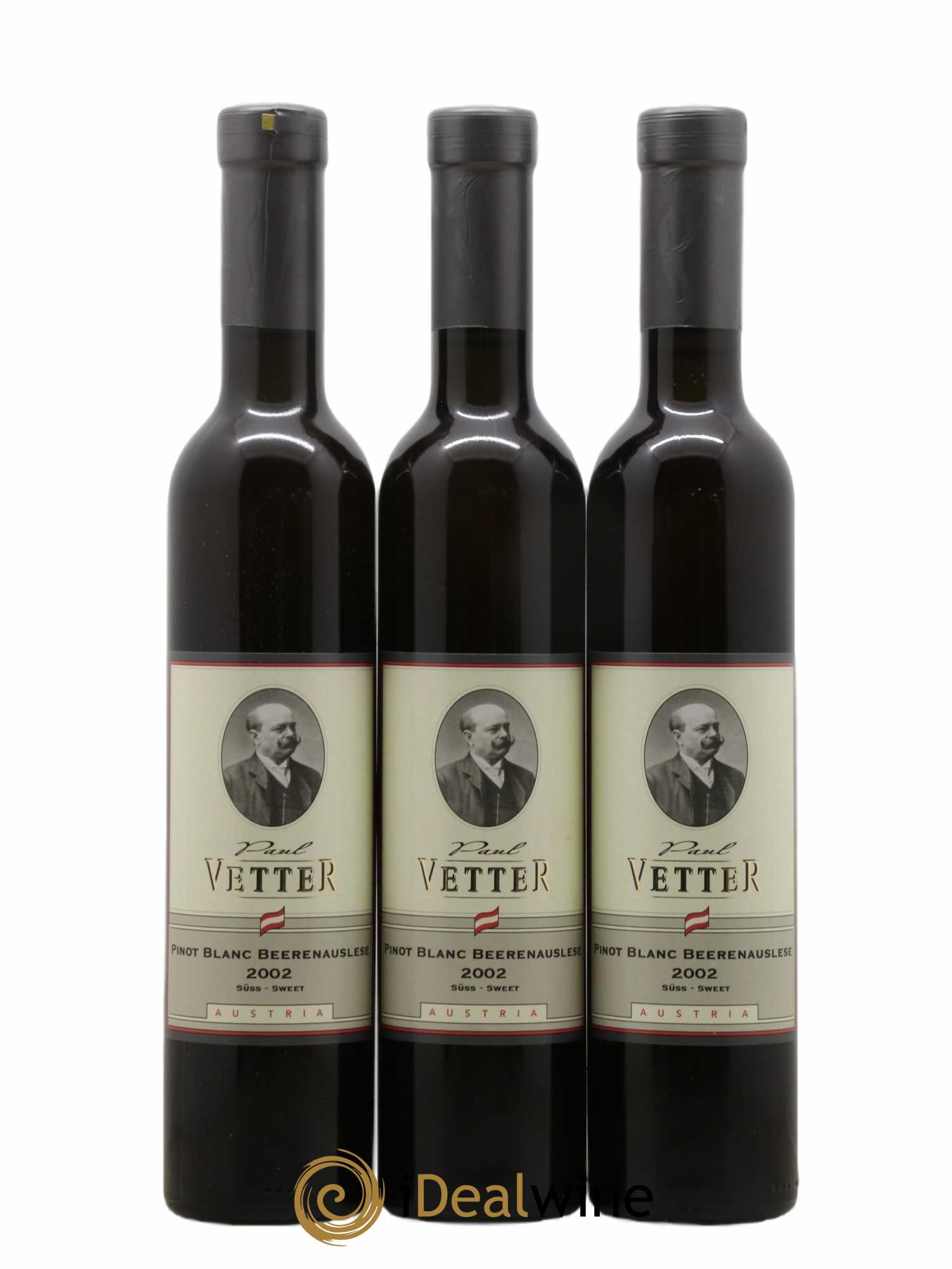 Autriche Paul Vetter Pinot Blanc Beerenauslese 2002 - Posten von 3 Demi-Flaschen - 0