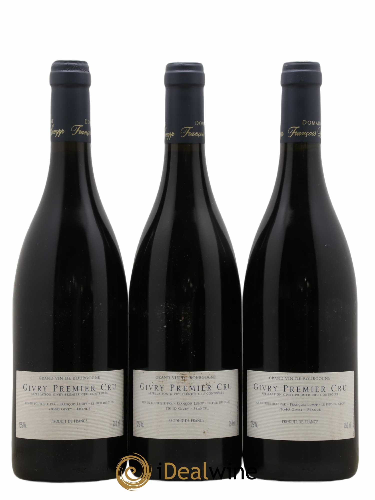 Givry 1er Cru Crausot François Lumpp (Domaine) 2004 - Lot de 3 bouteilles - 1