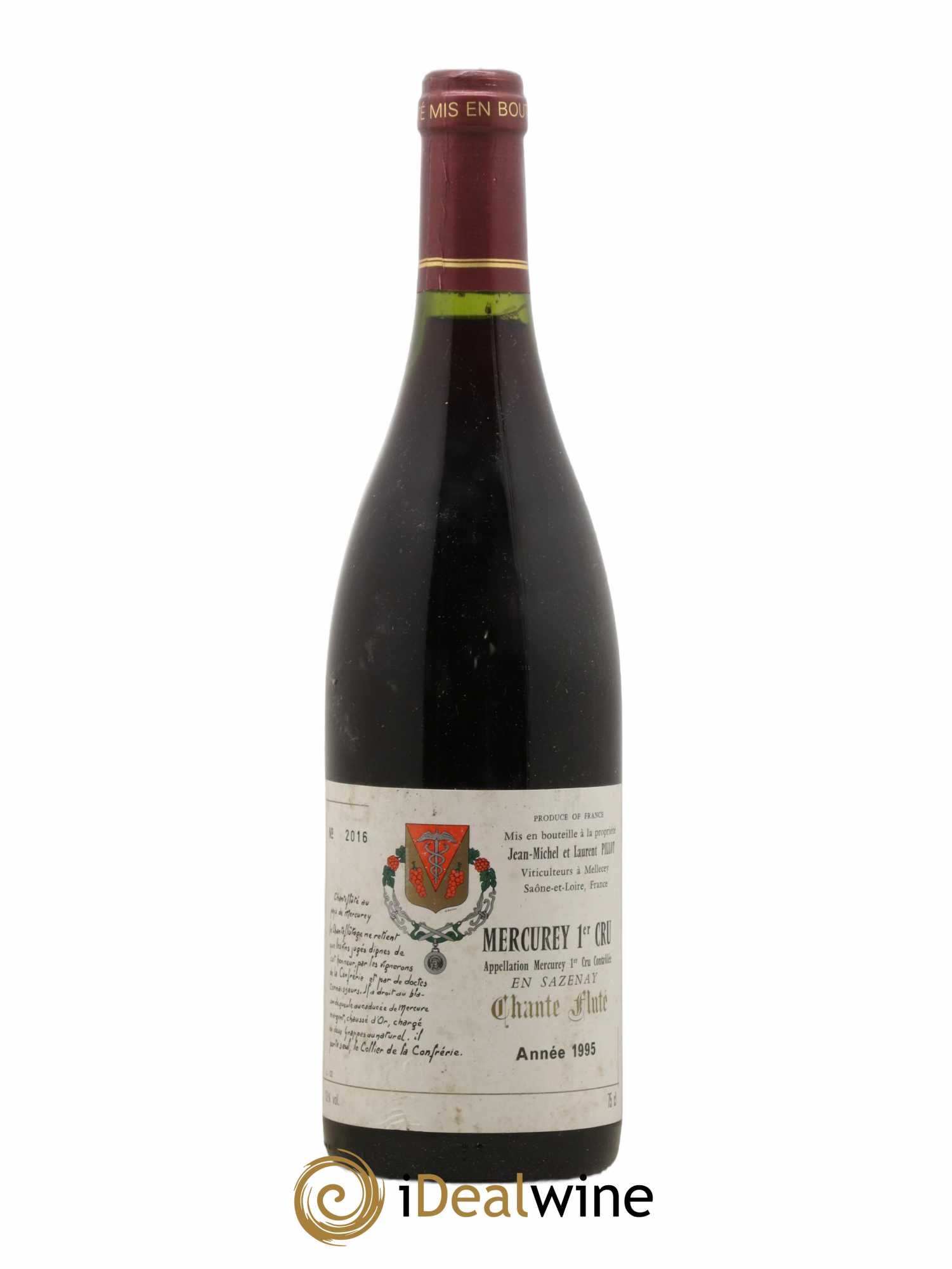 Mercurey 1er Cru Chante Flute En Sazenay Jean Michel Et Laurent Pillot 1995 - Posten von 1 Flasche - 0