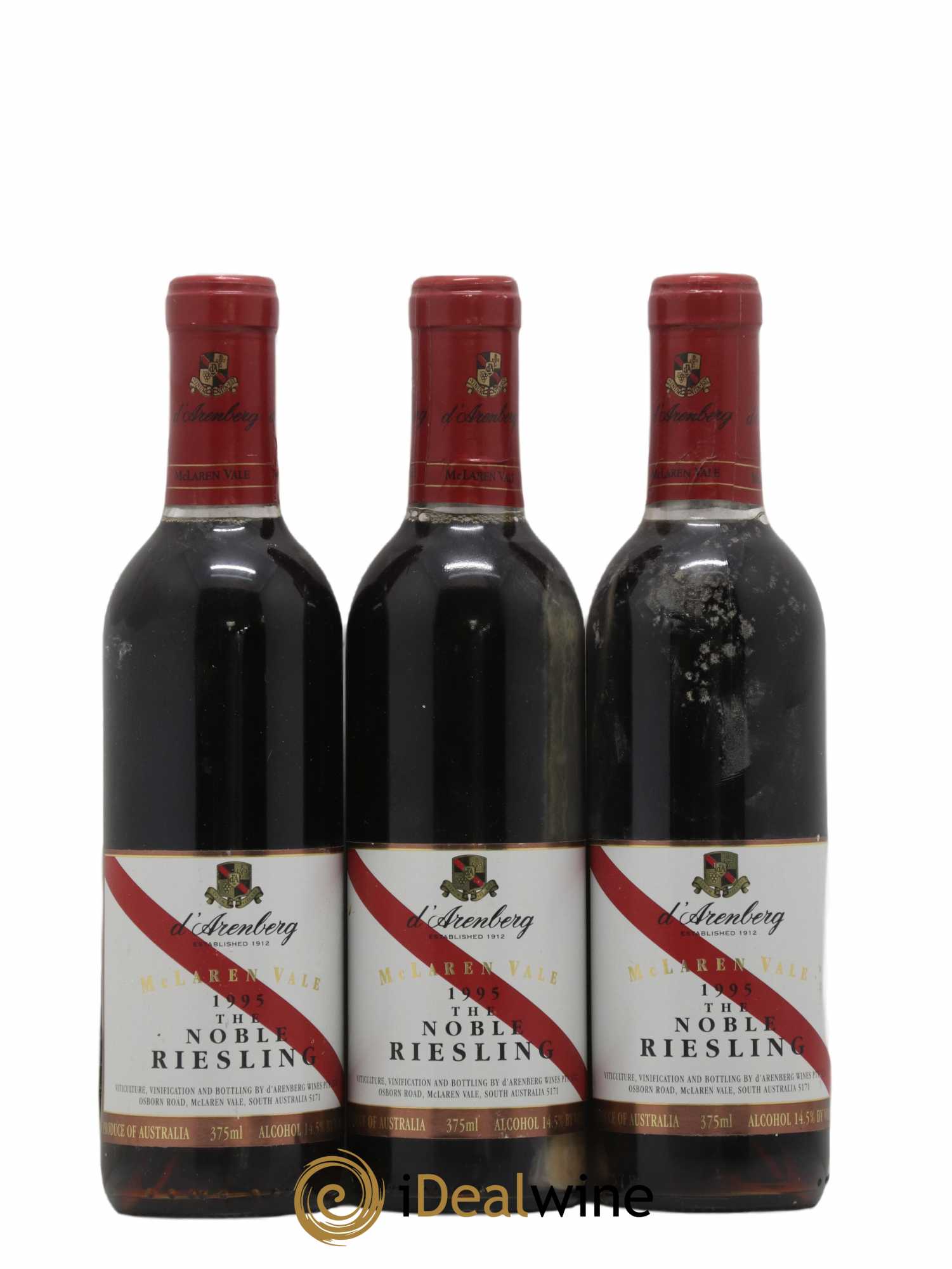 Australie D Arenberg Mc Laren Vale The Noble Riesling 1995 - Lot de 3 demi bouteilles - 0